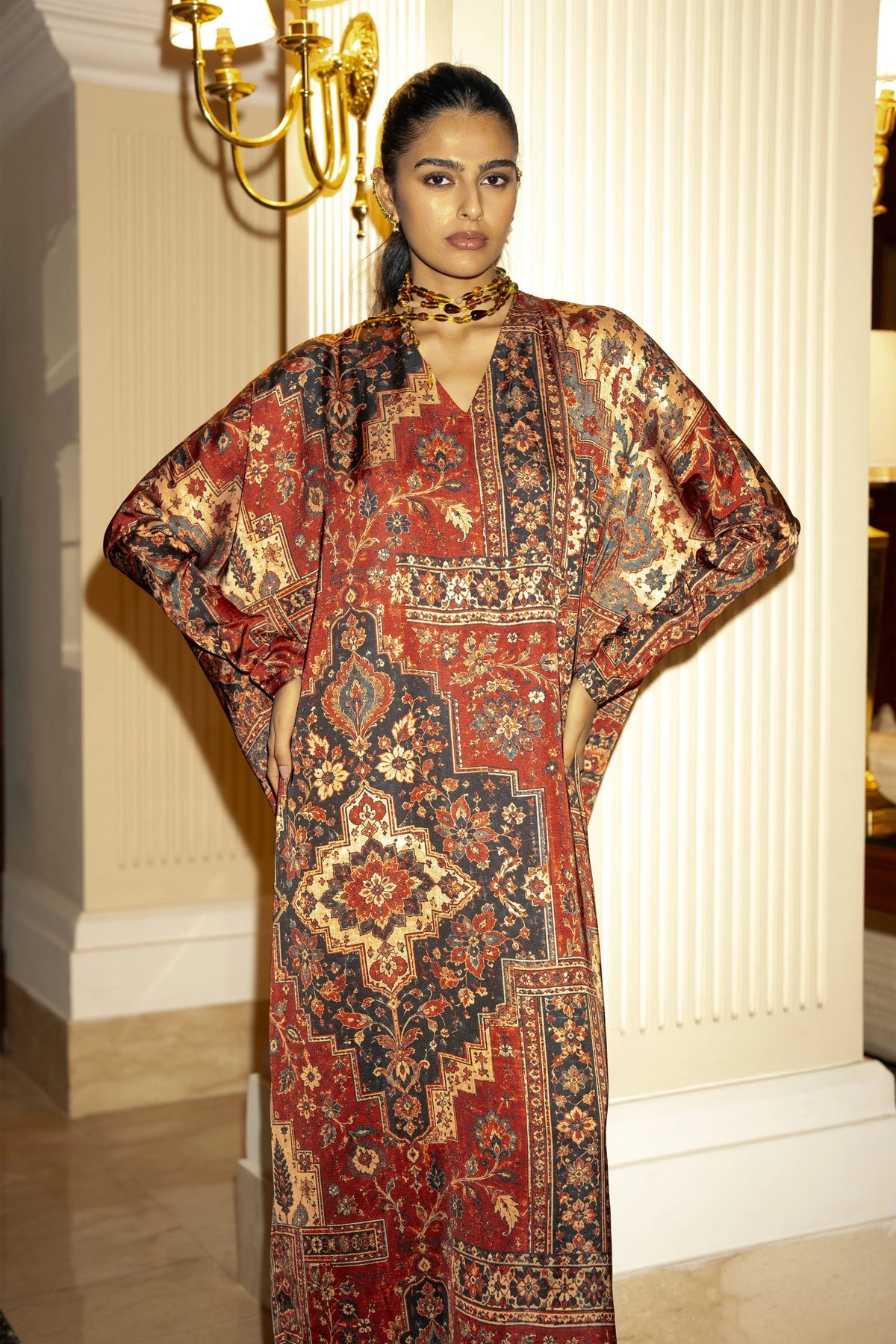 Kilim Print Kaftan Dress