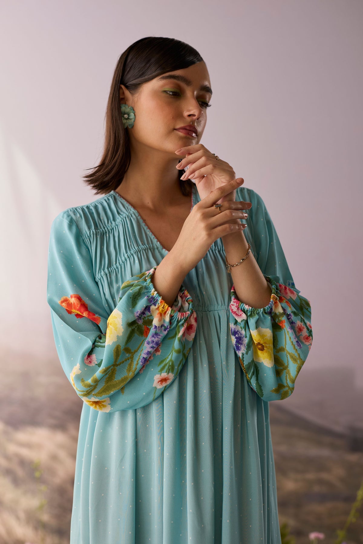Azure Printed Dress