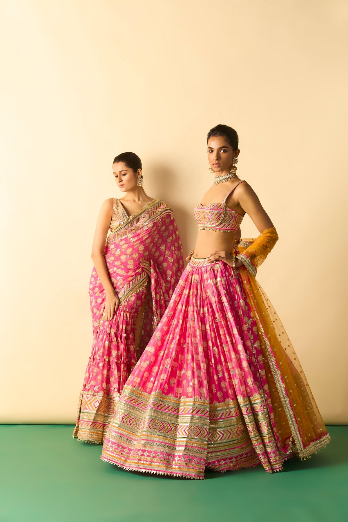 Jasleen Pink Saree Set