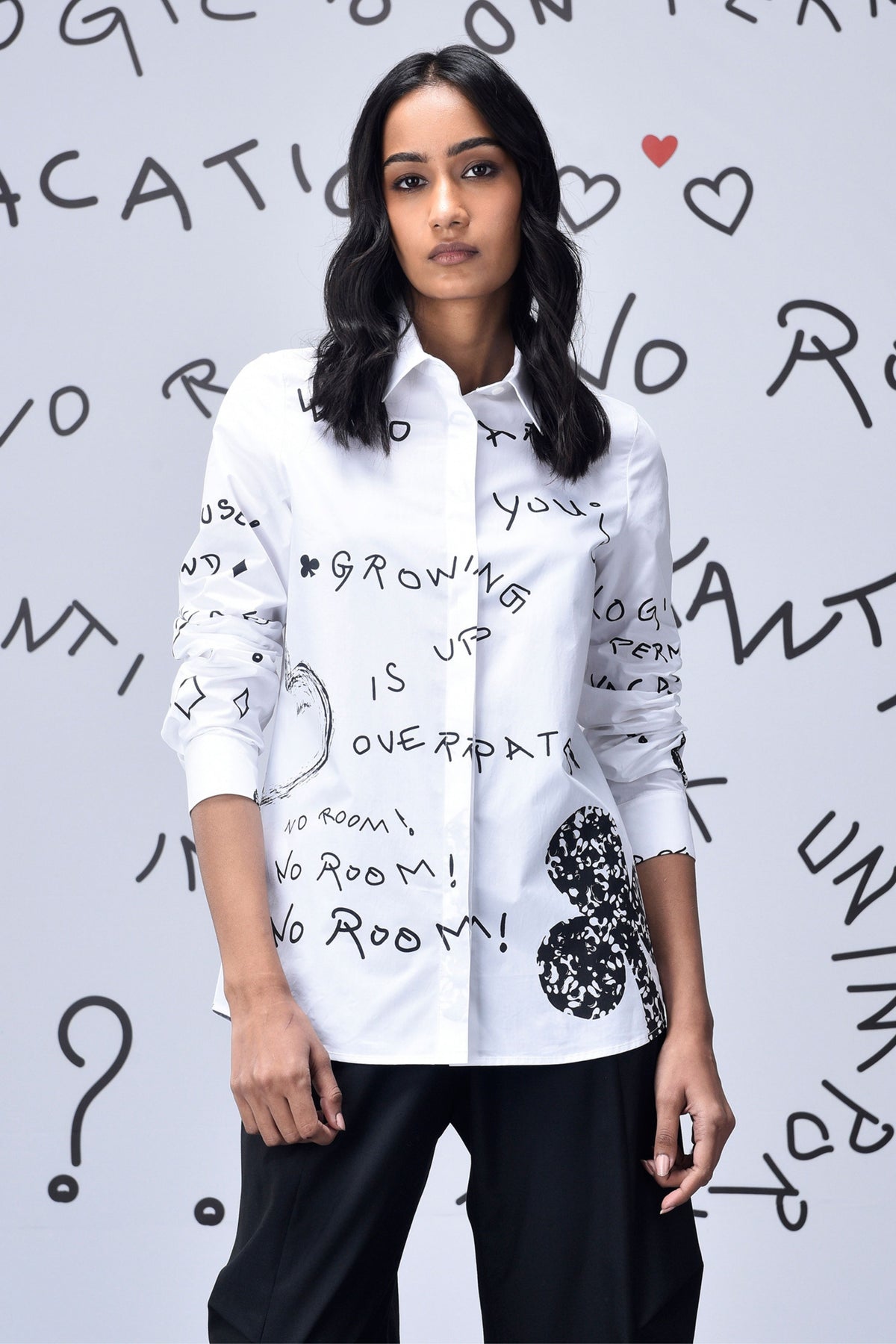 Women Scribble Text Shirt