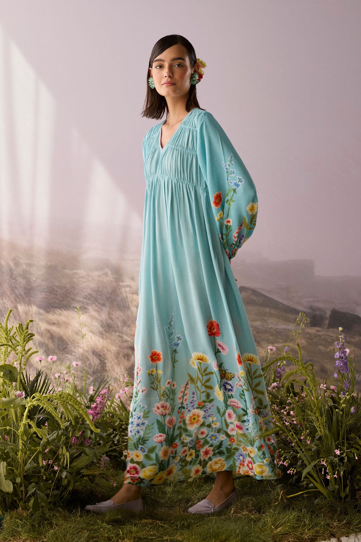 Azure Printed Dress
