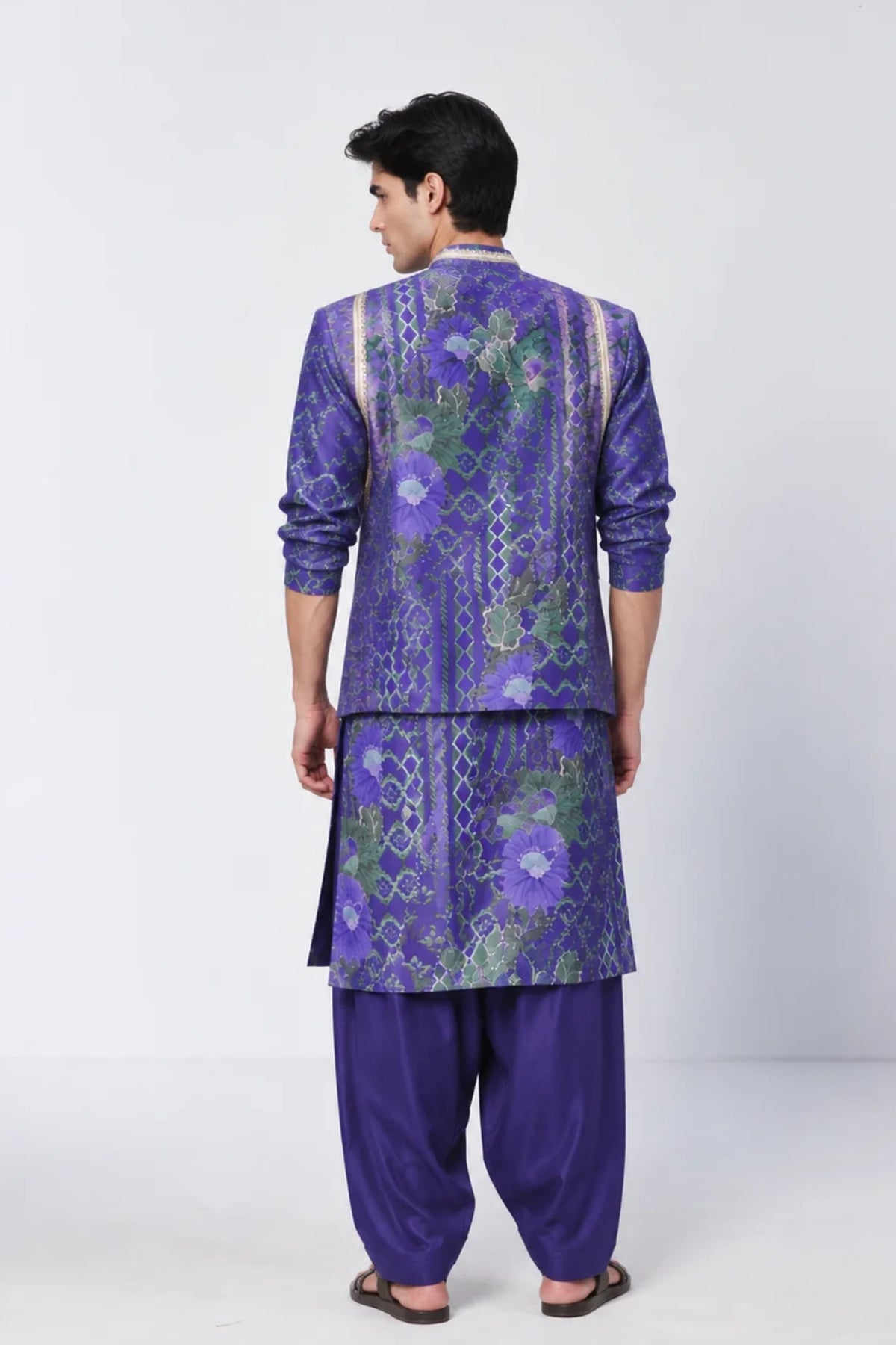 Twilight Leaf Kurta Jacket Set