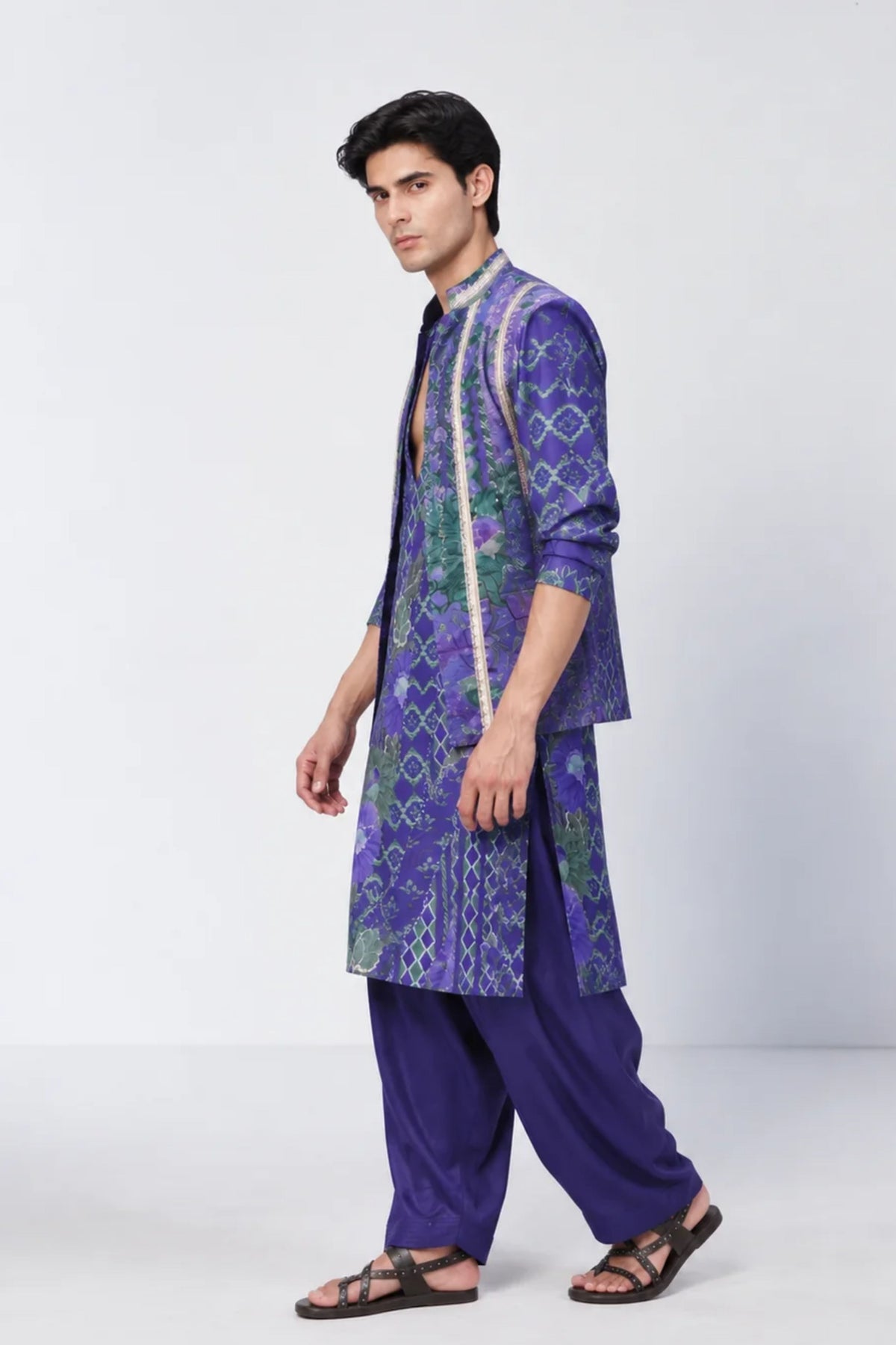Twilight Leaf Kurta Jacket Set