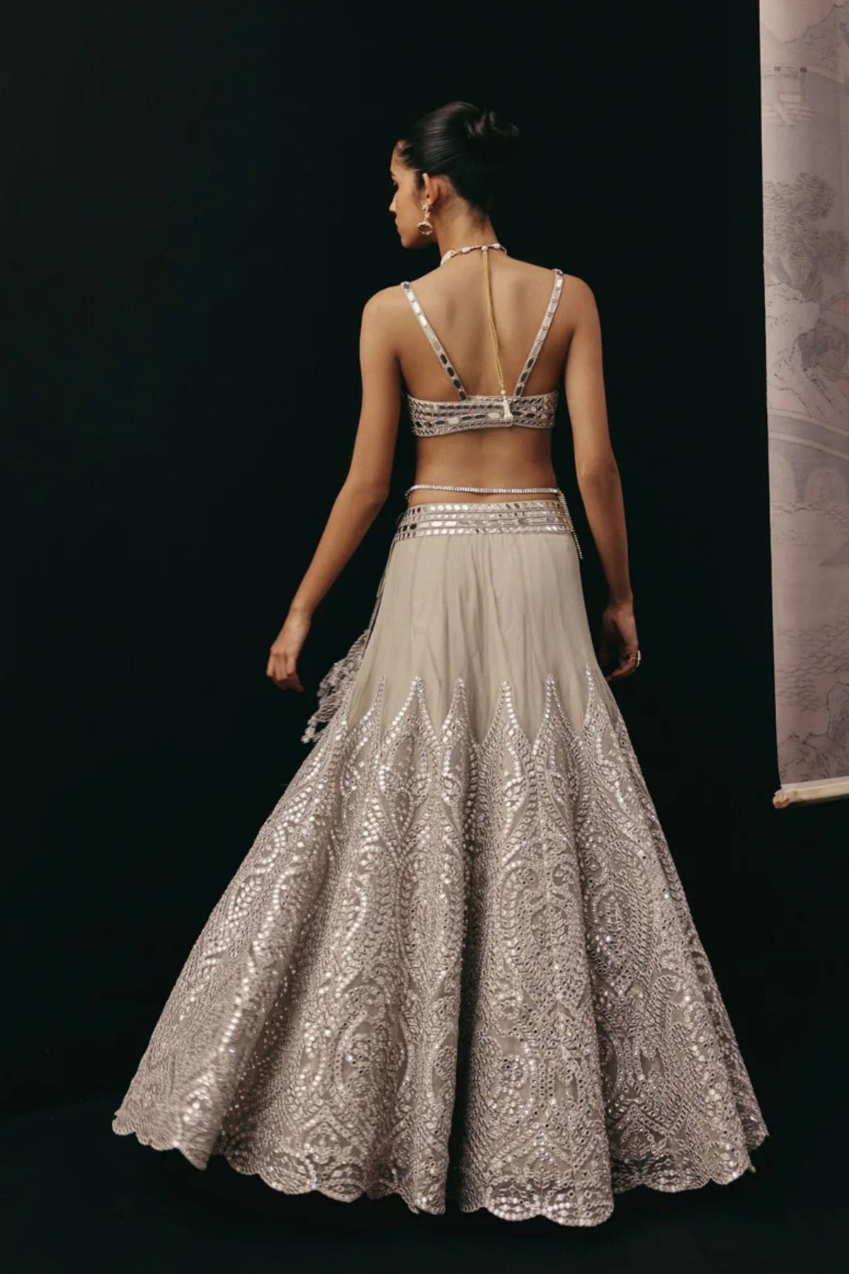 Silver Zari Lehenga Set