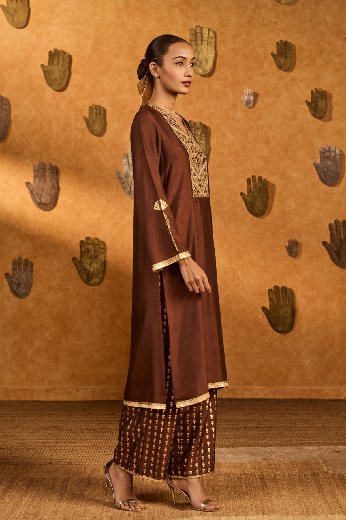 Sepia Cherry Vine Kurta Set