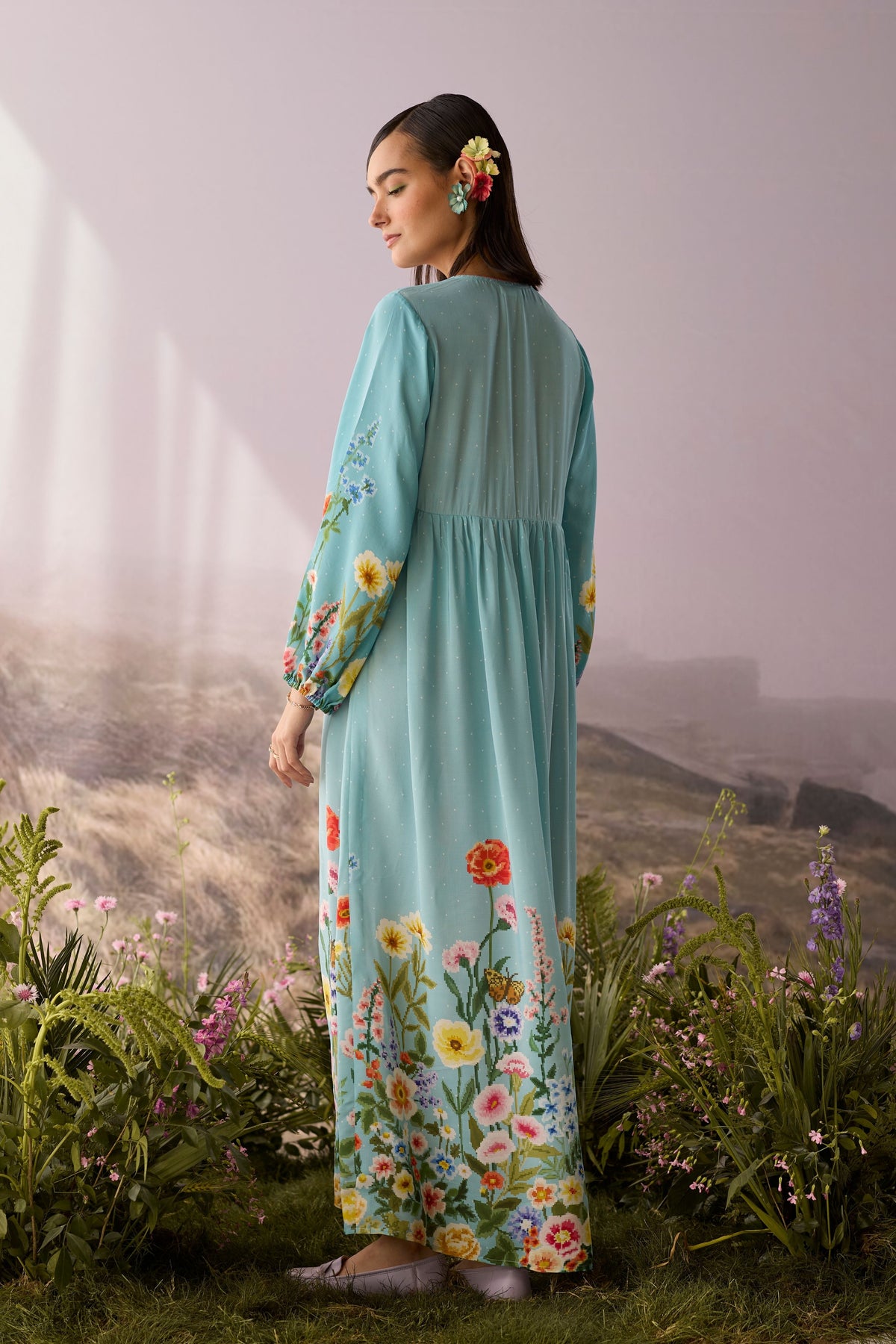 Azure Printed Dress