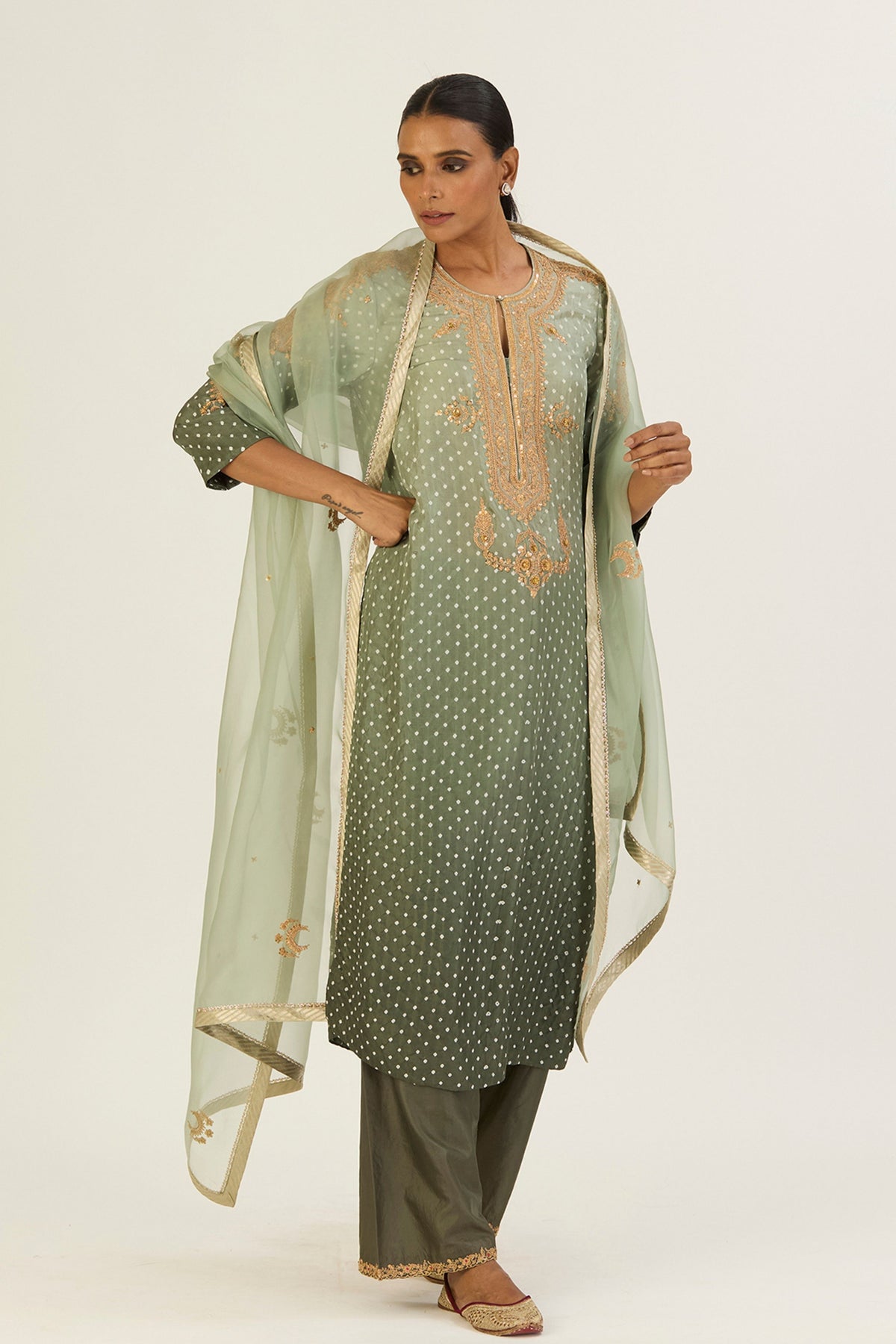 Revati  Bandhani Ombre Kurta &amp; Pants