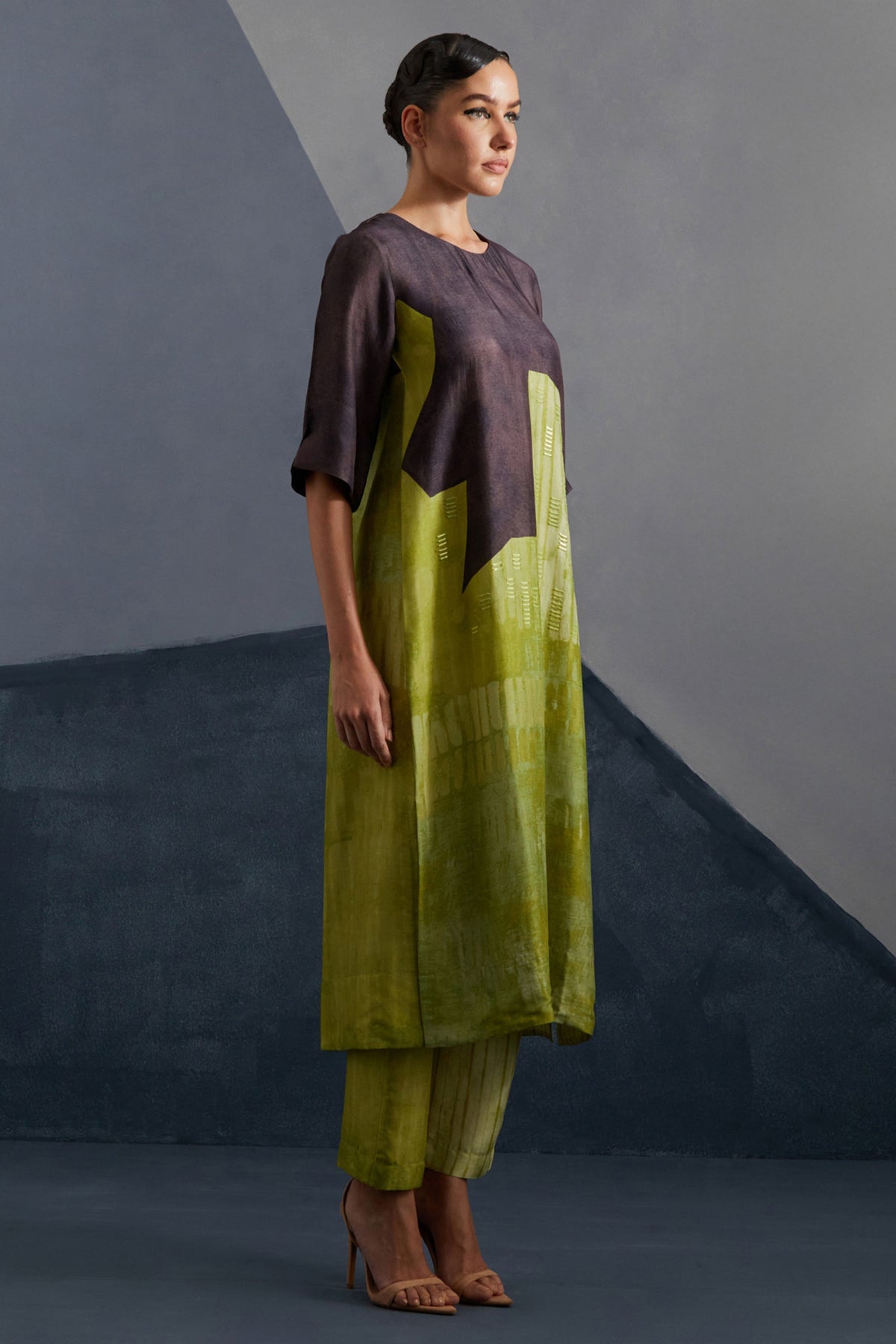 Omen Moss & Coffee Kurta Set