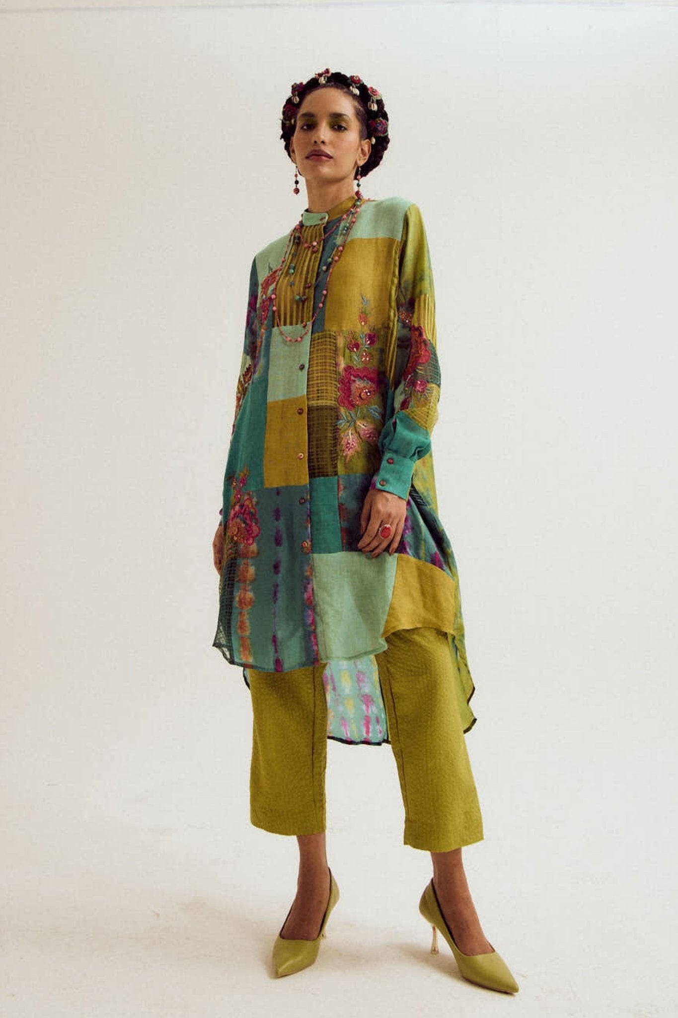 Green Tunic Shirt - Capisvirleo - Elahe