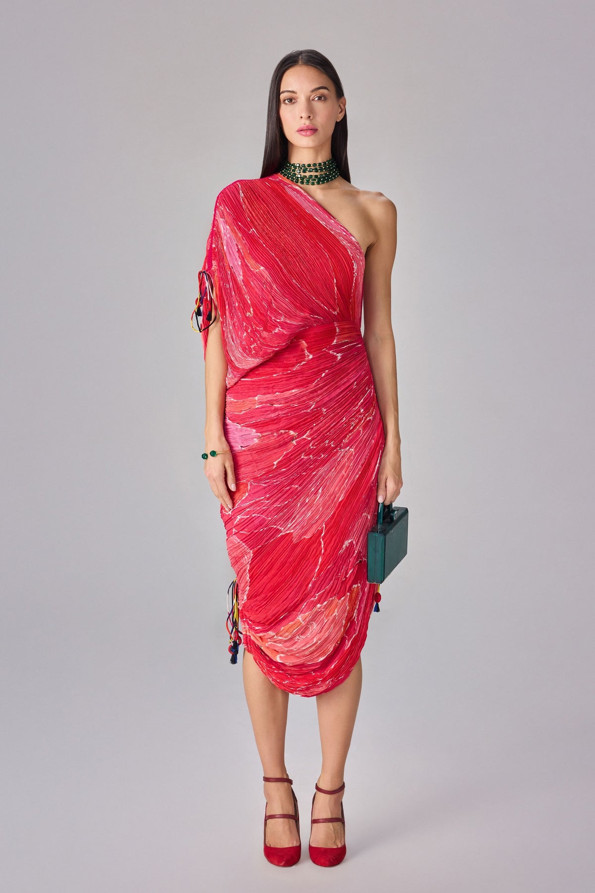 Pink Scratch Flower Mira Dress