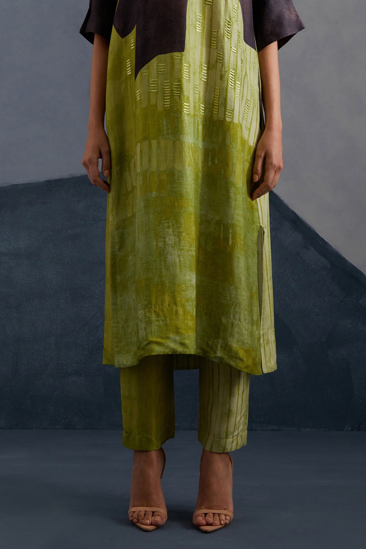 Omen Moss & Coffee Kurta Set
