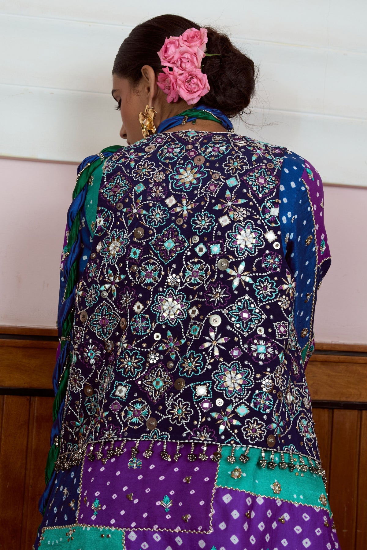 Nazariya Patchwork Bandhani Kurta Set