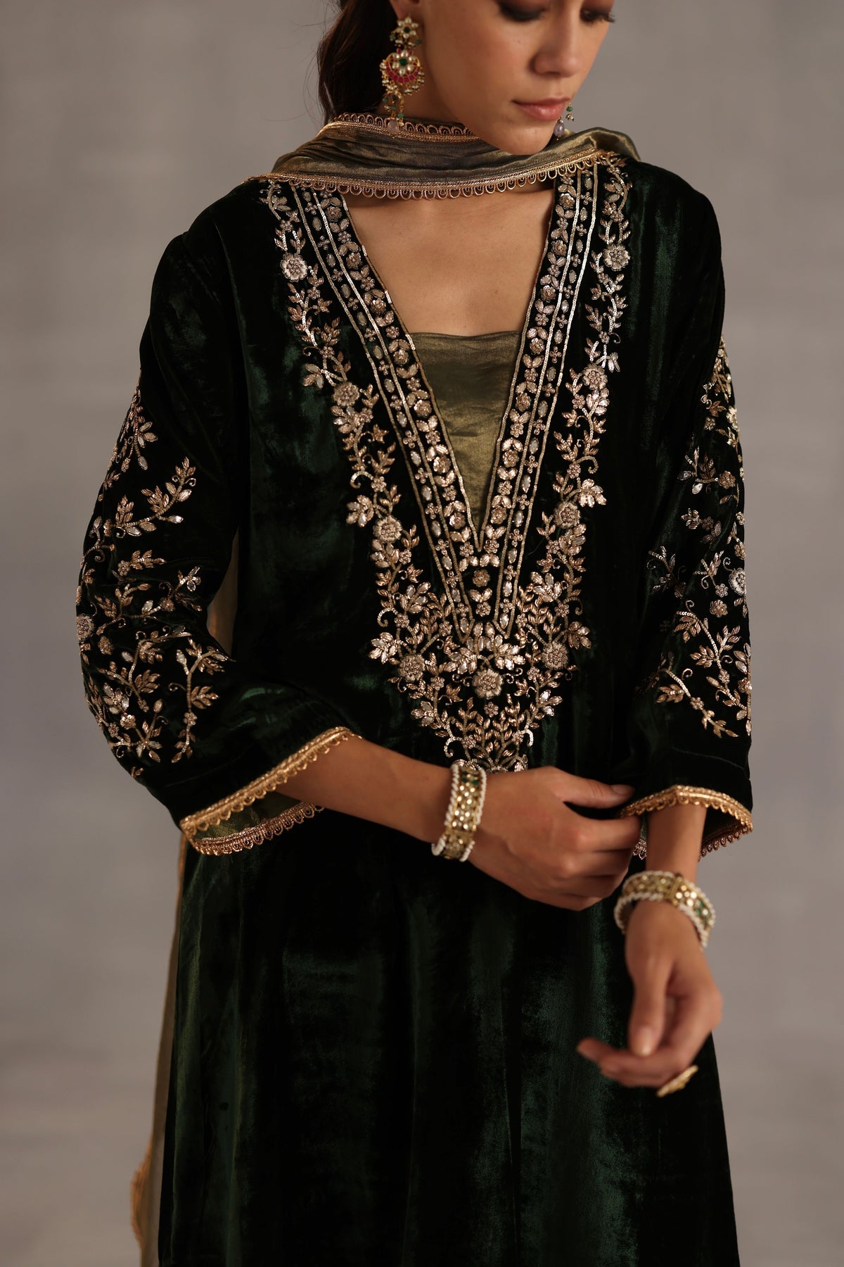Minar Green Kurta Set