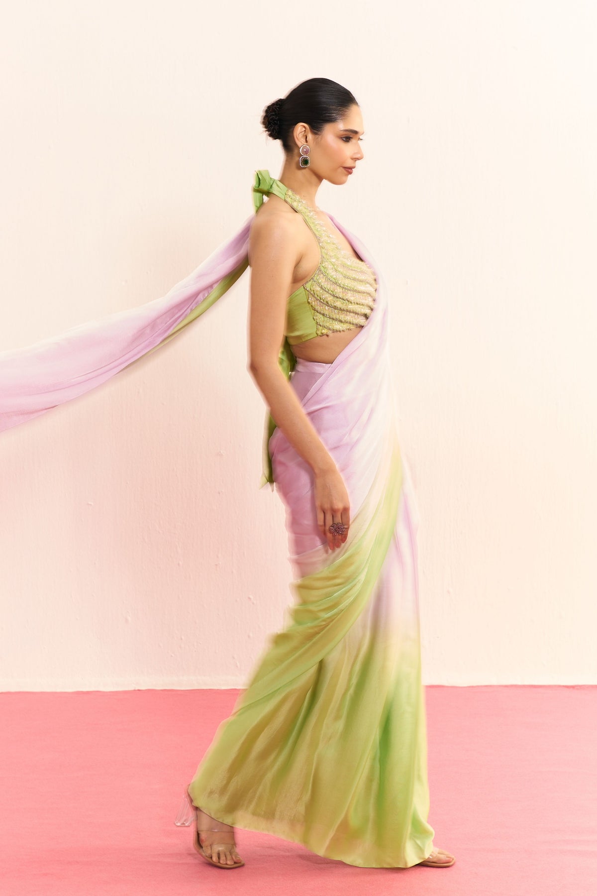 Lilac Dew Draped Saree Set