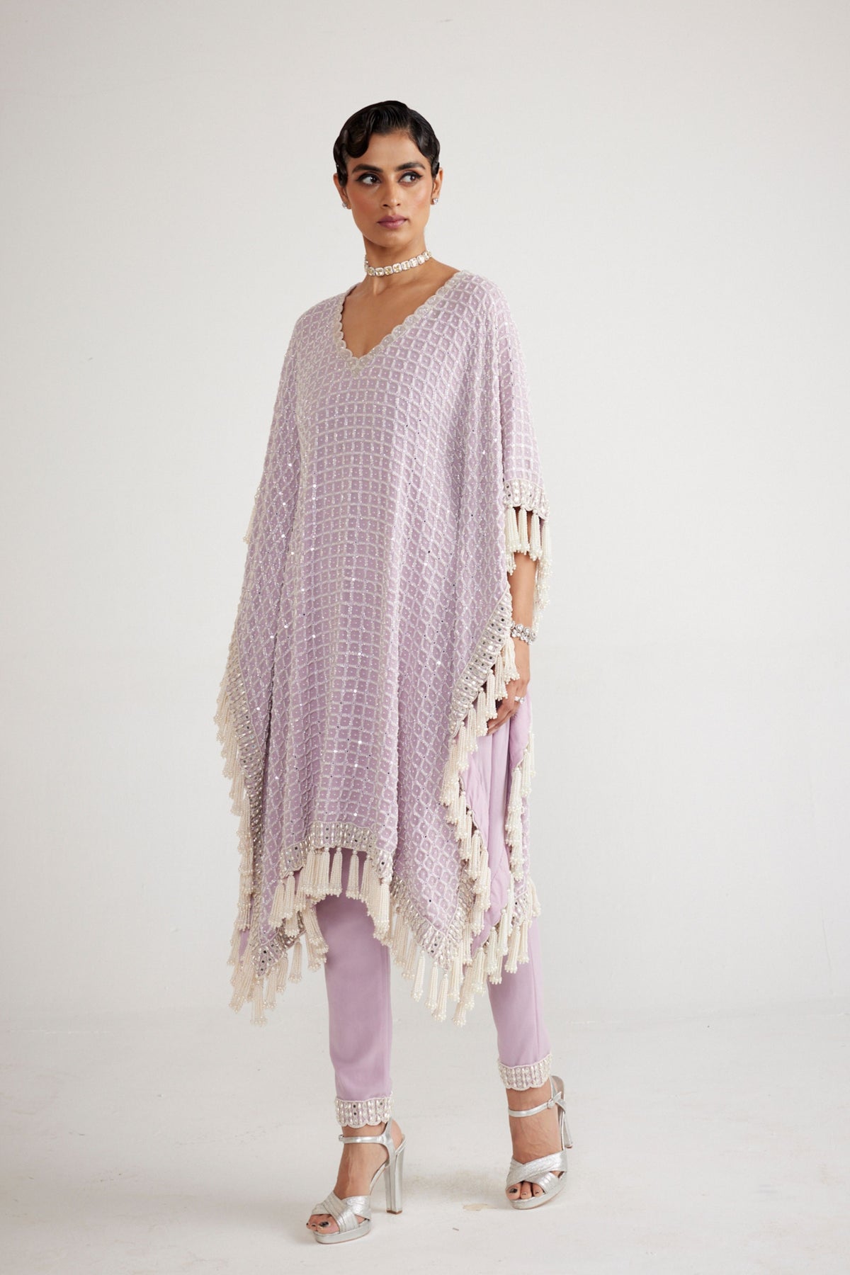 Powder Lilac Kaftan Set