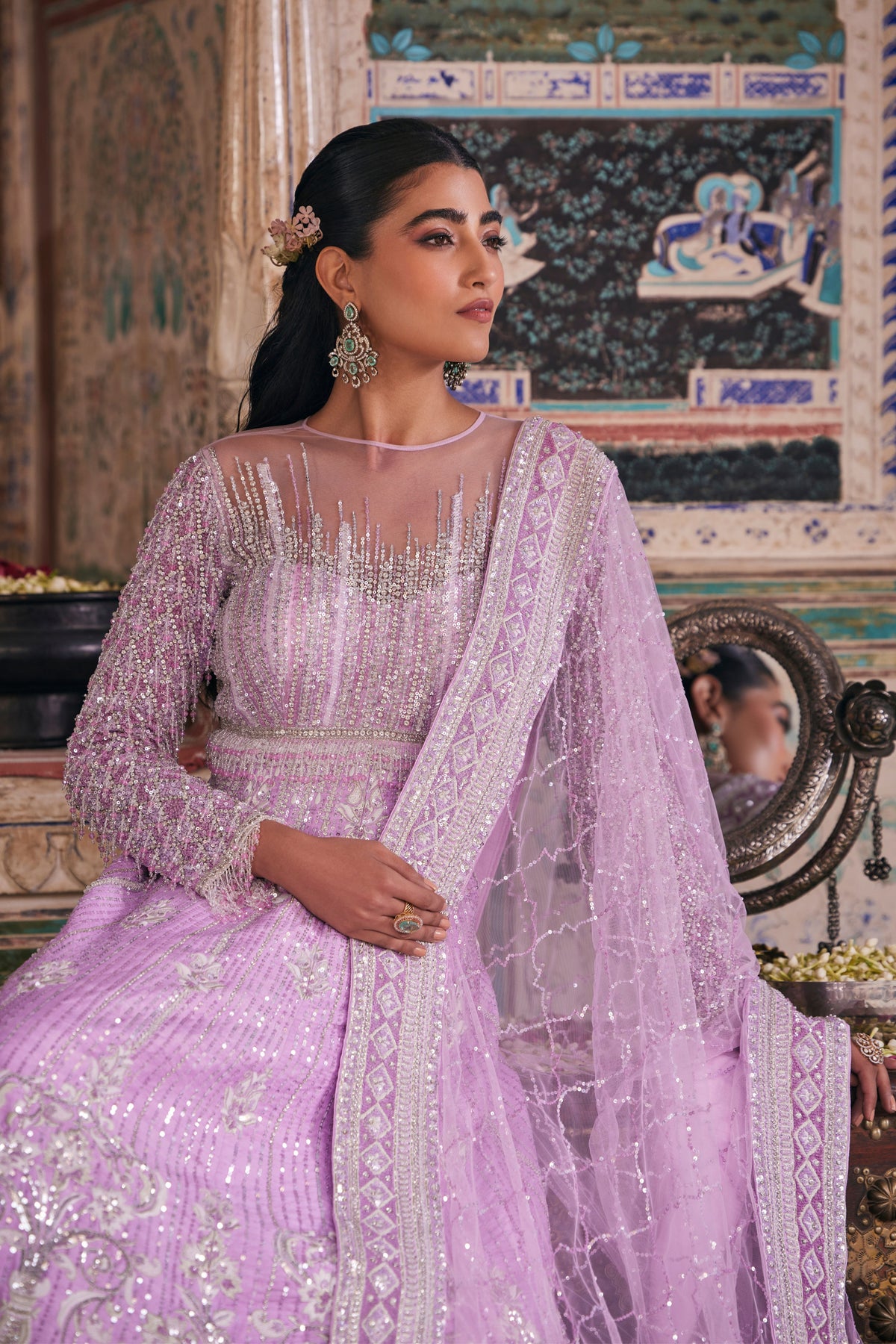 Lilac Noorani Anarkali Set