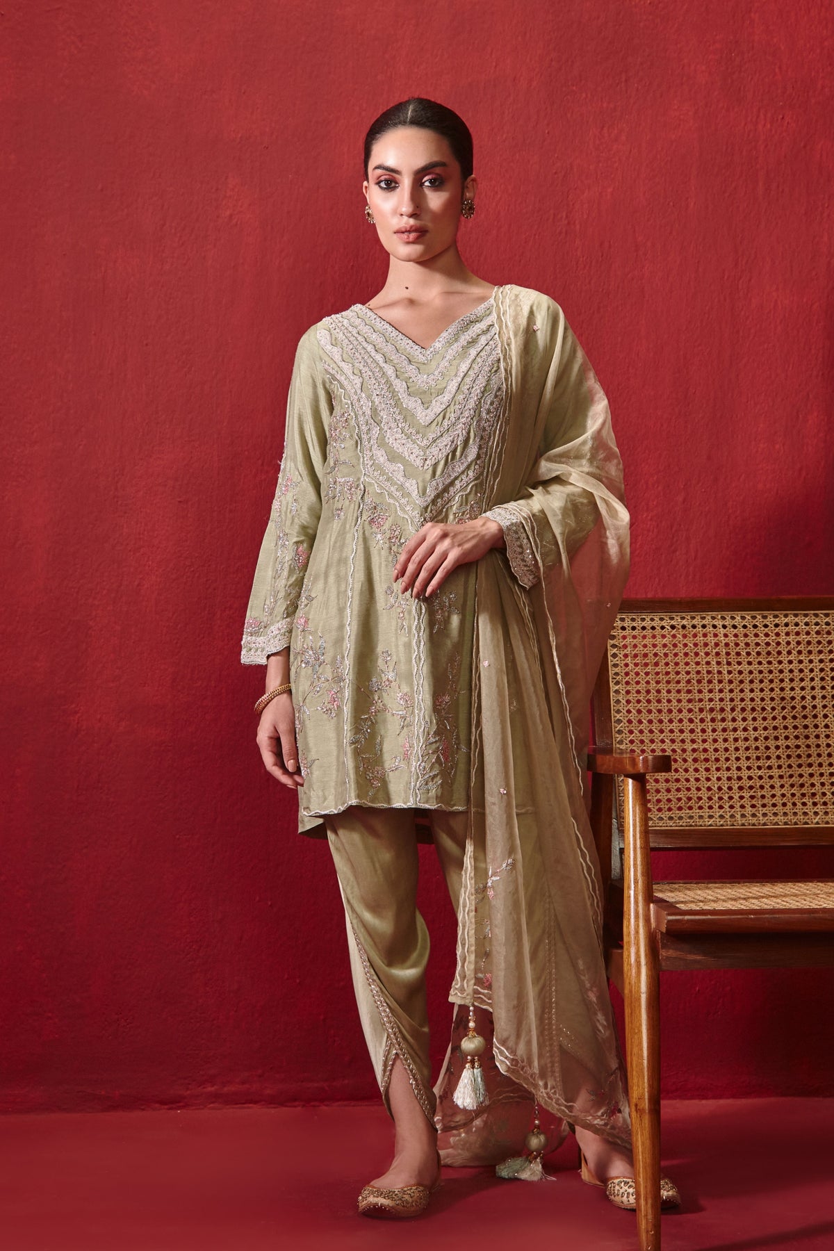 Mint Green Kavya Dhoti Set