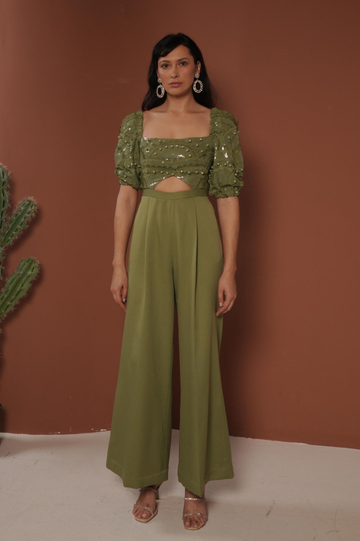 Sequinned Jumpsuit With Applique