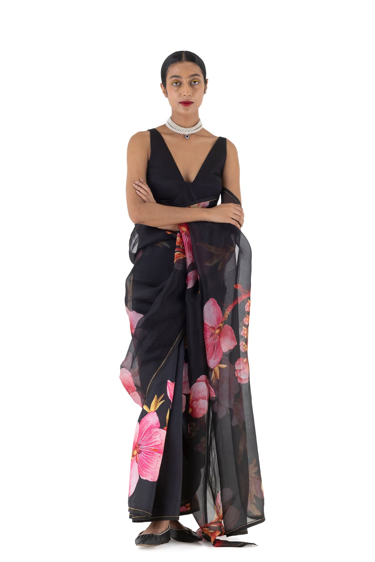 Anyaar Black Saree