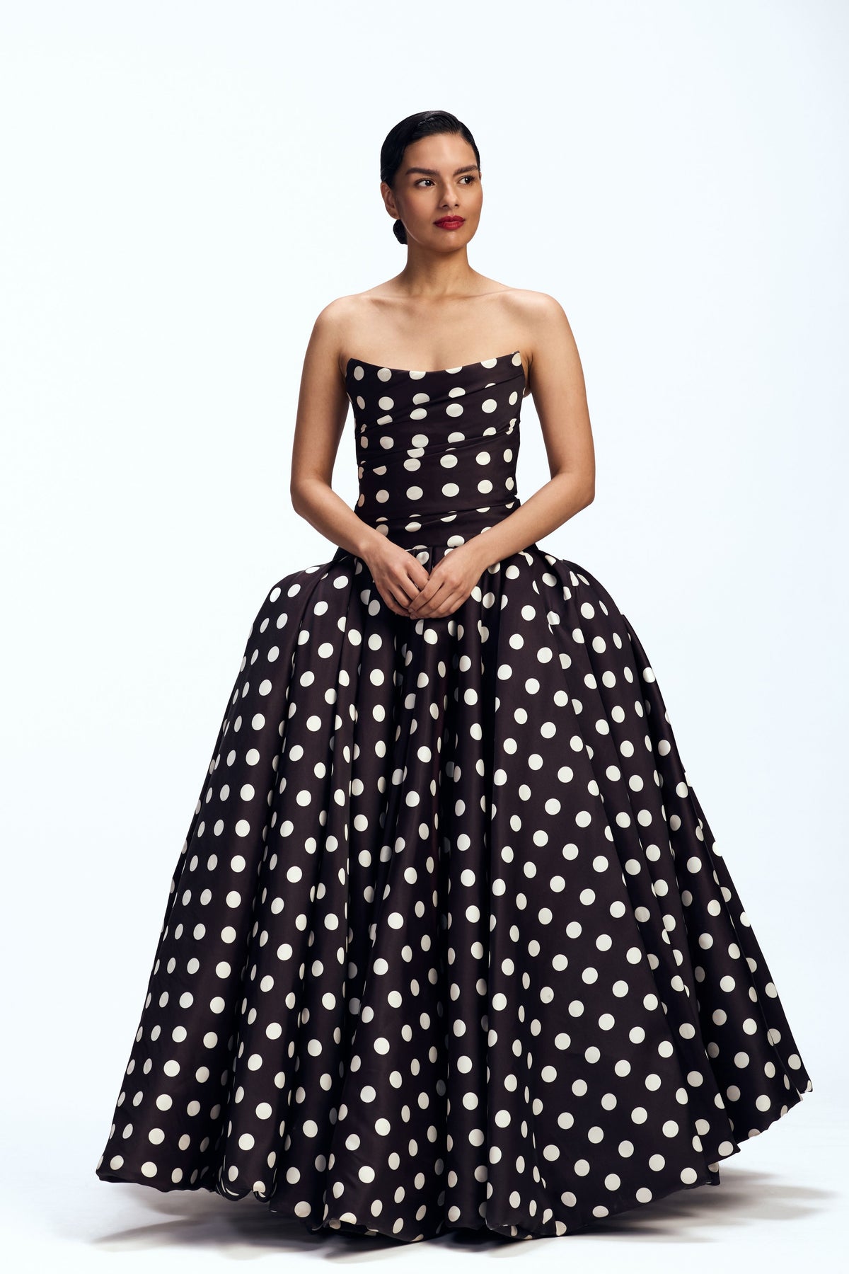 Strapless Gown With Balloon Hem