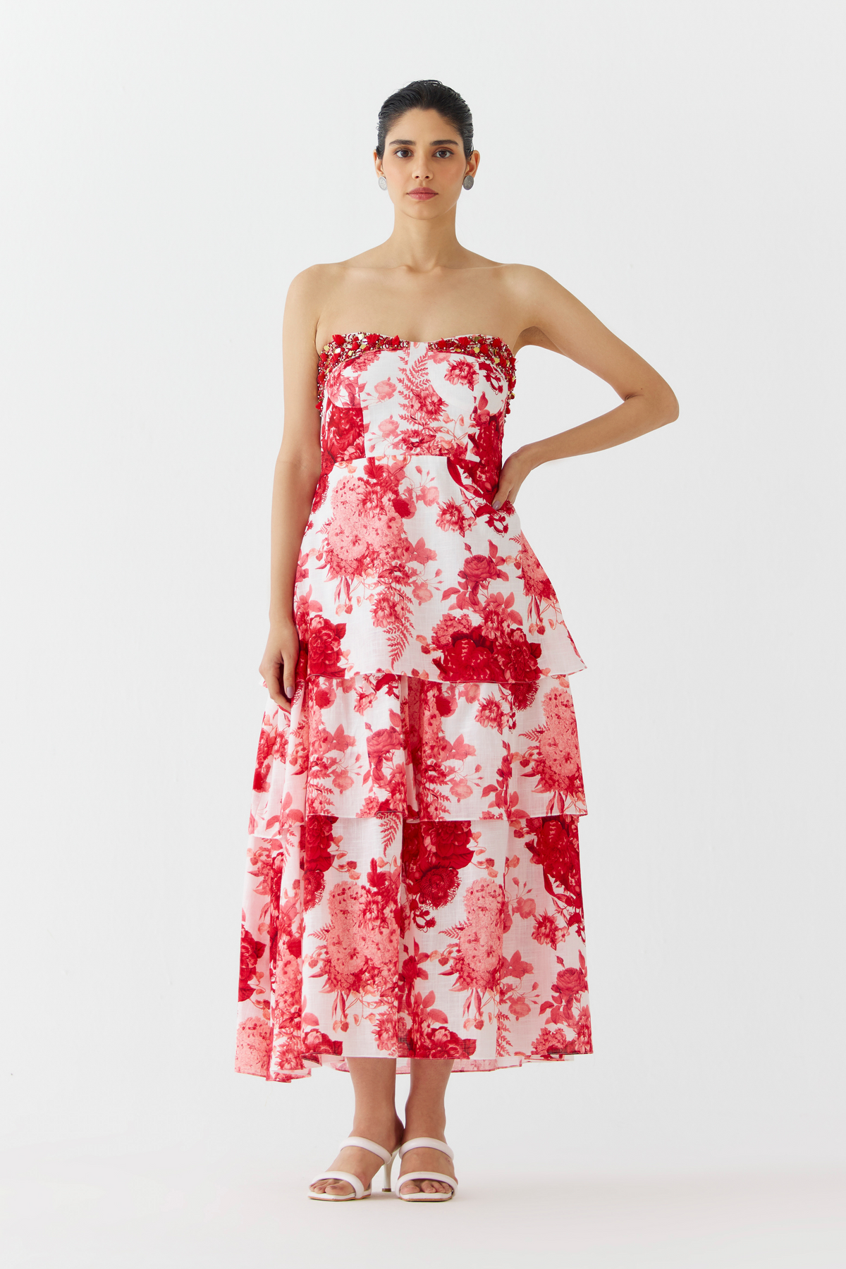 Ruby Chintz Tiered Dress