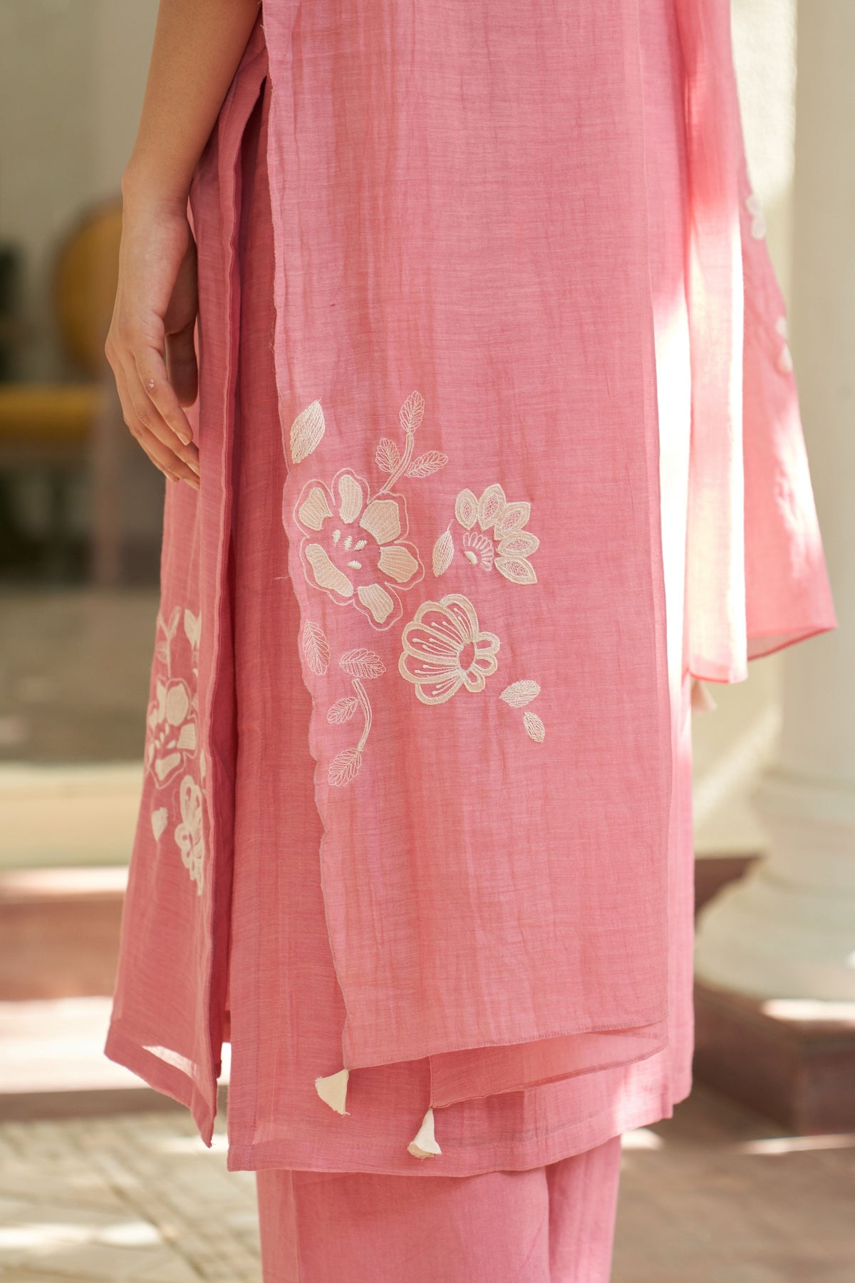 Peony Applique Kurta Set