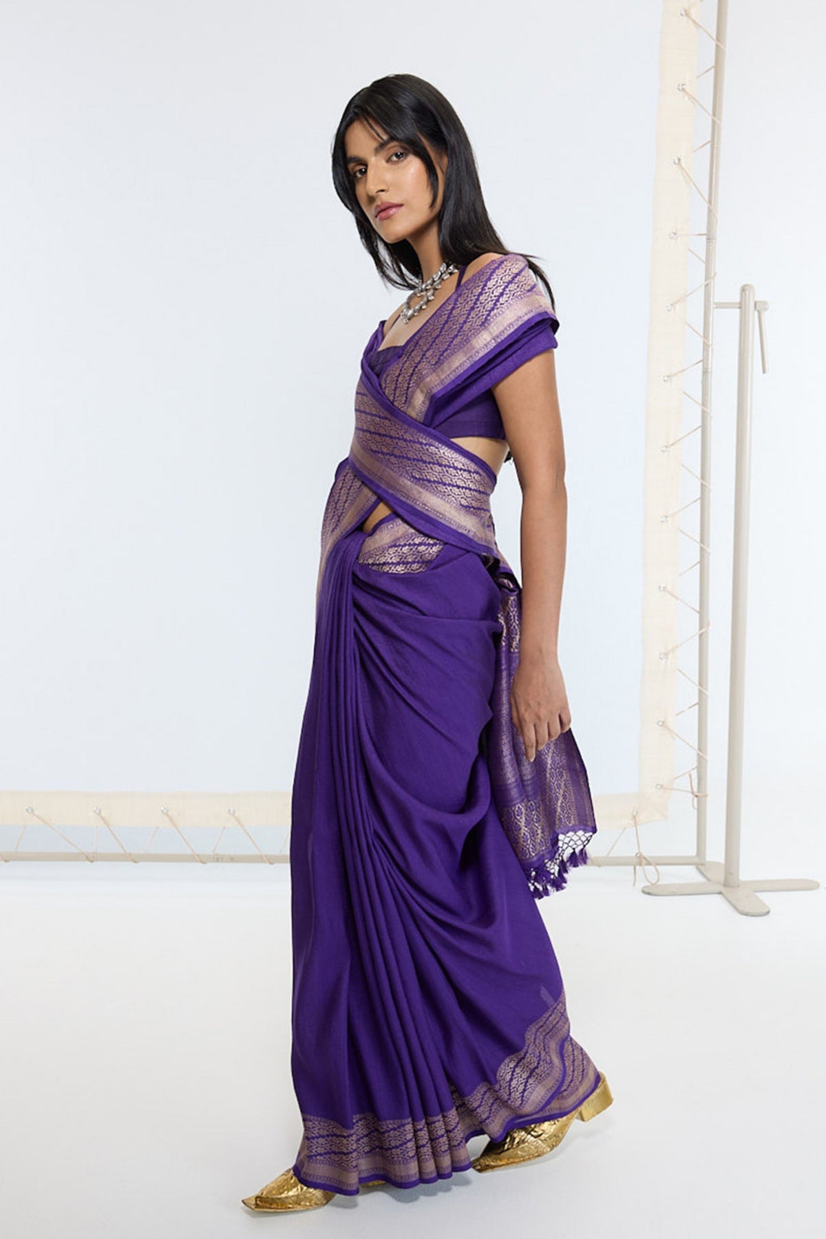 Handwoven Deep Purple Saree
