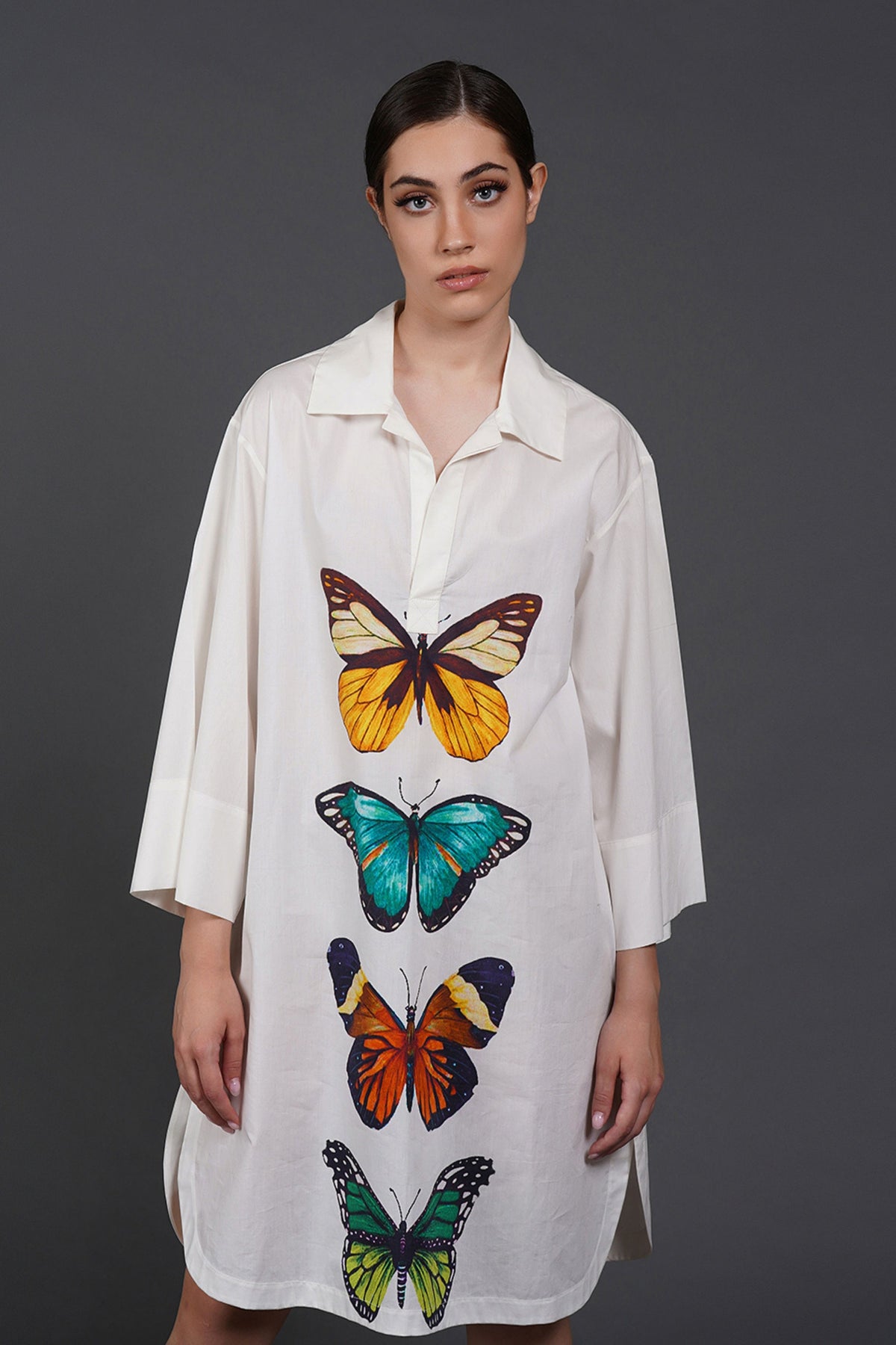Offwhite Loose Fit Digtal Print Dress