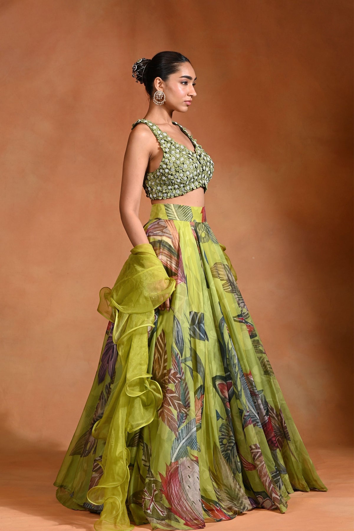 3d Embroidered Lehenga Set