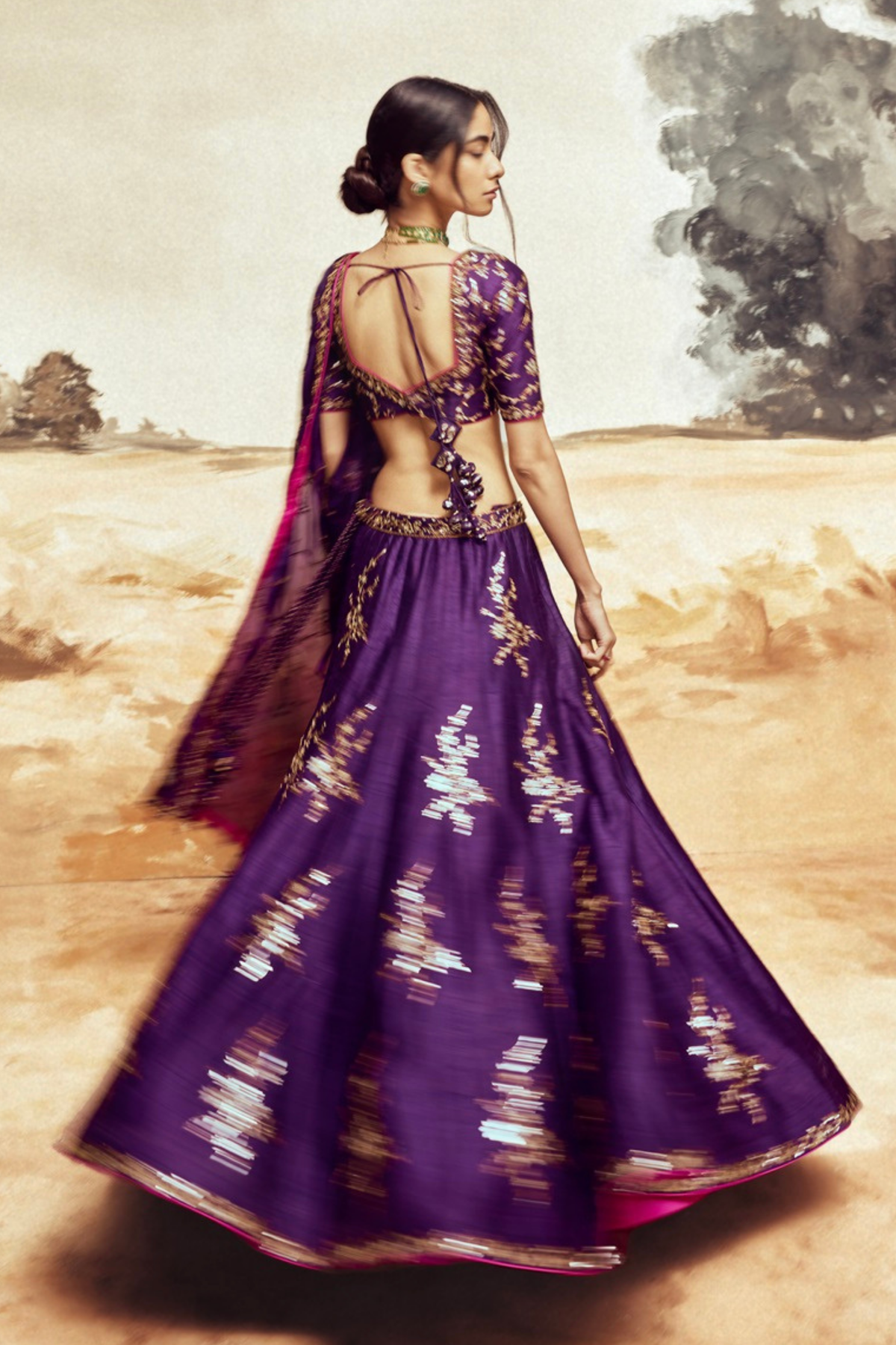 Ranisa Baingani Lehenga Set