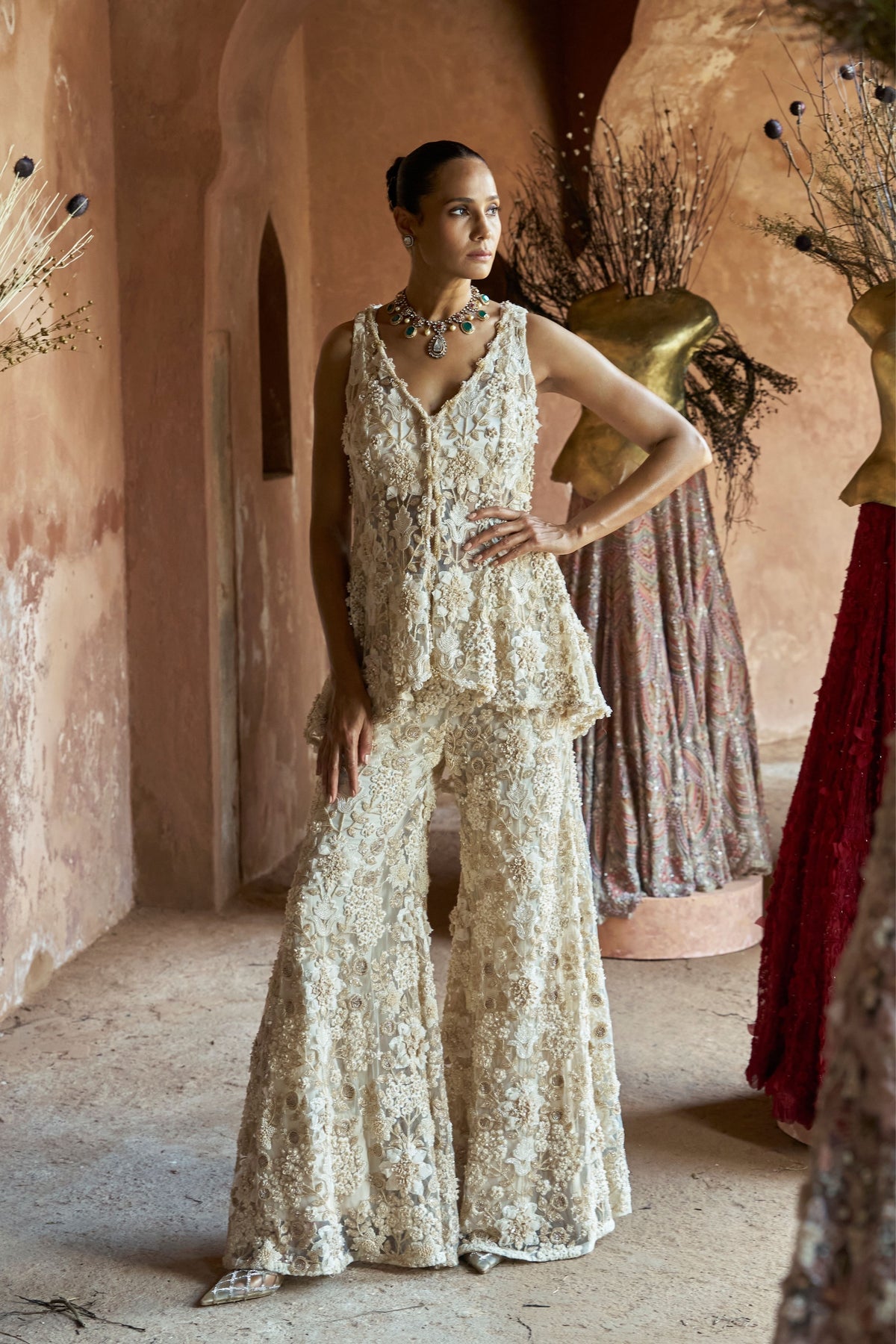 Scarlet Symphony Sharara Set