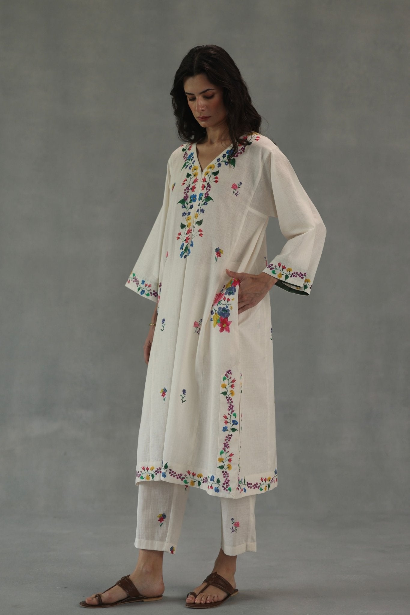 Ivory Meadow Song Phiran Set - Roza Pret - Elahe