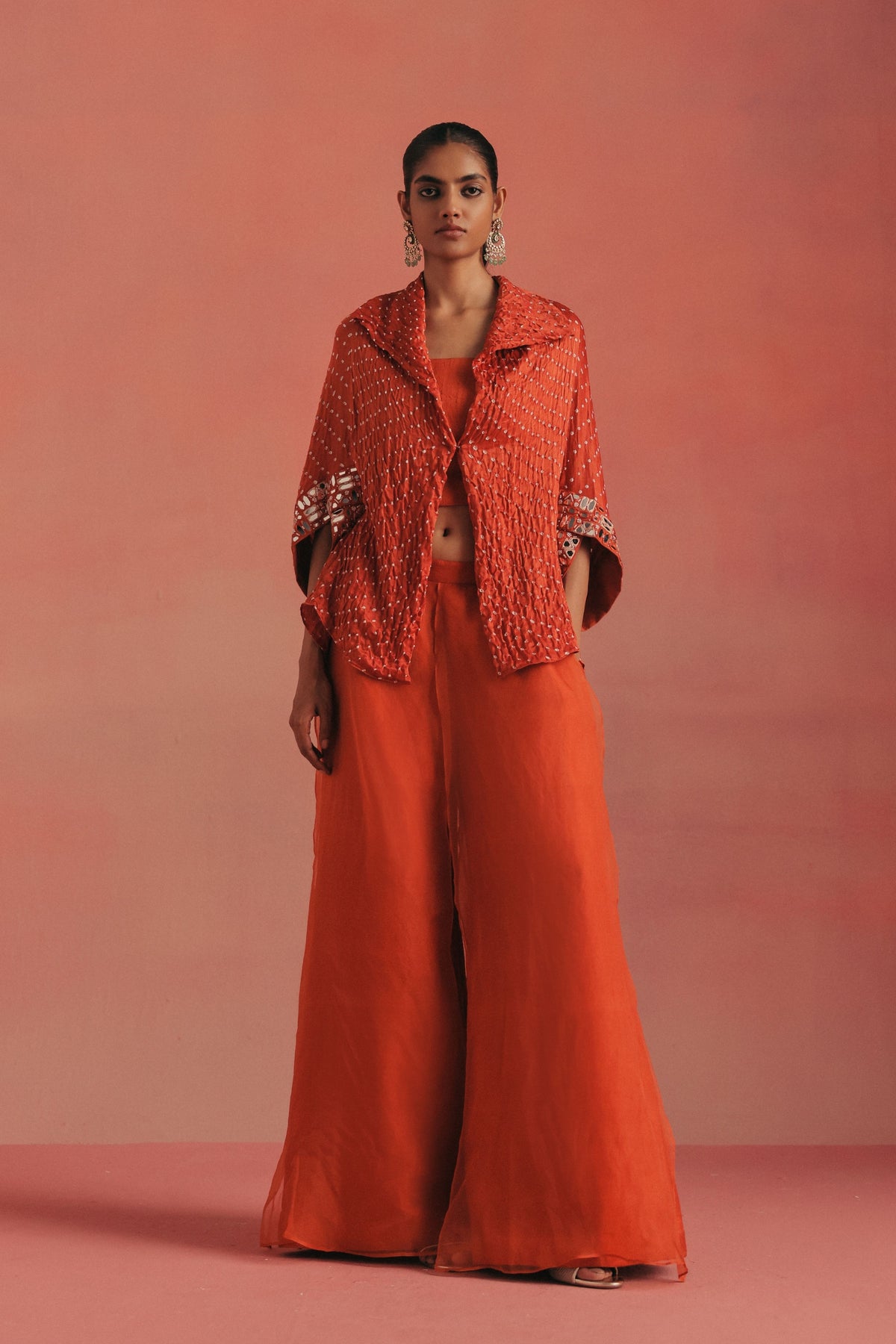Burnt Orange Short Jacket Set