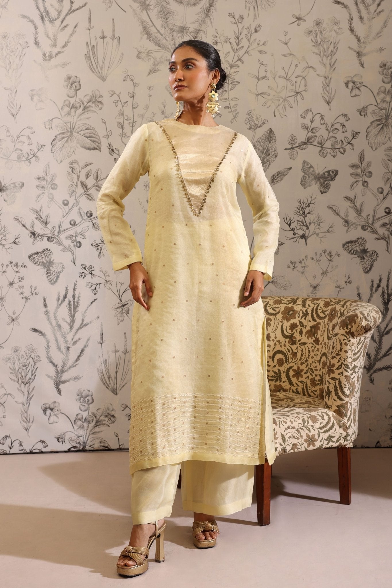 Sukanda Yellow Kurta Set - Taisha - Elahe