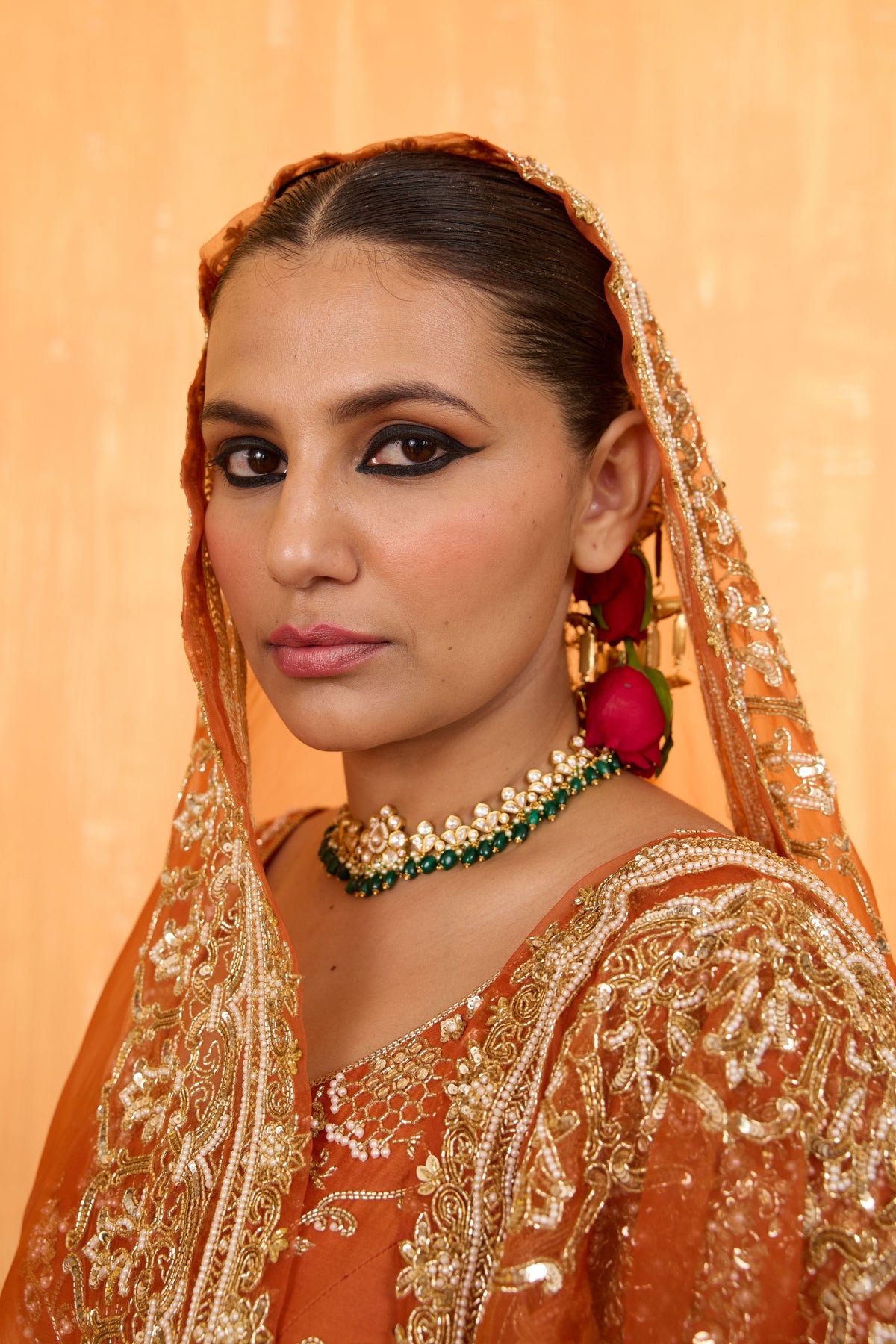 Orange Rust Lehenga Set