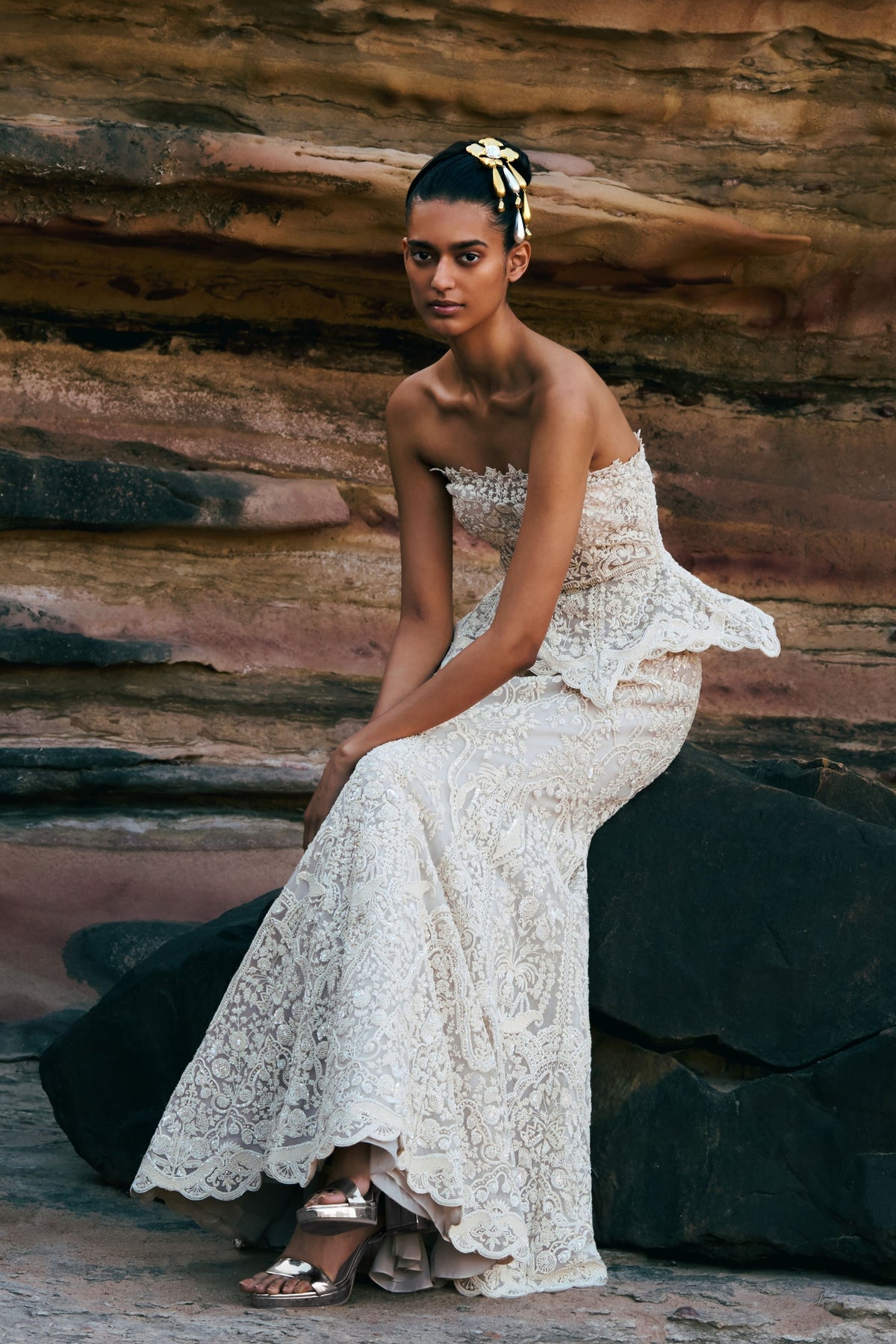 Dull Ivory Mermaid Skirt Set