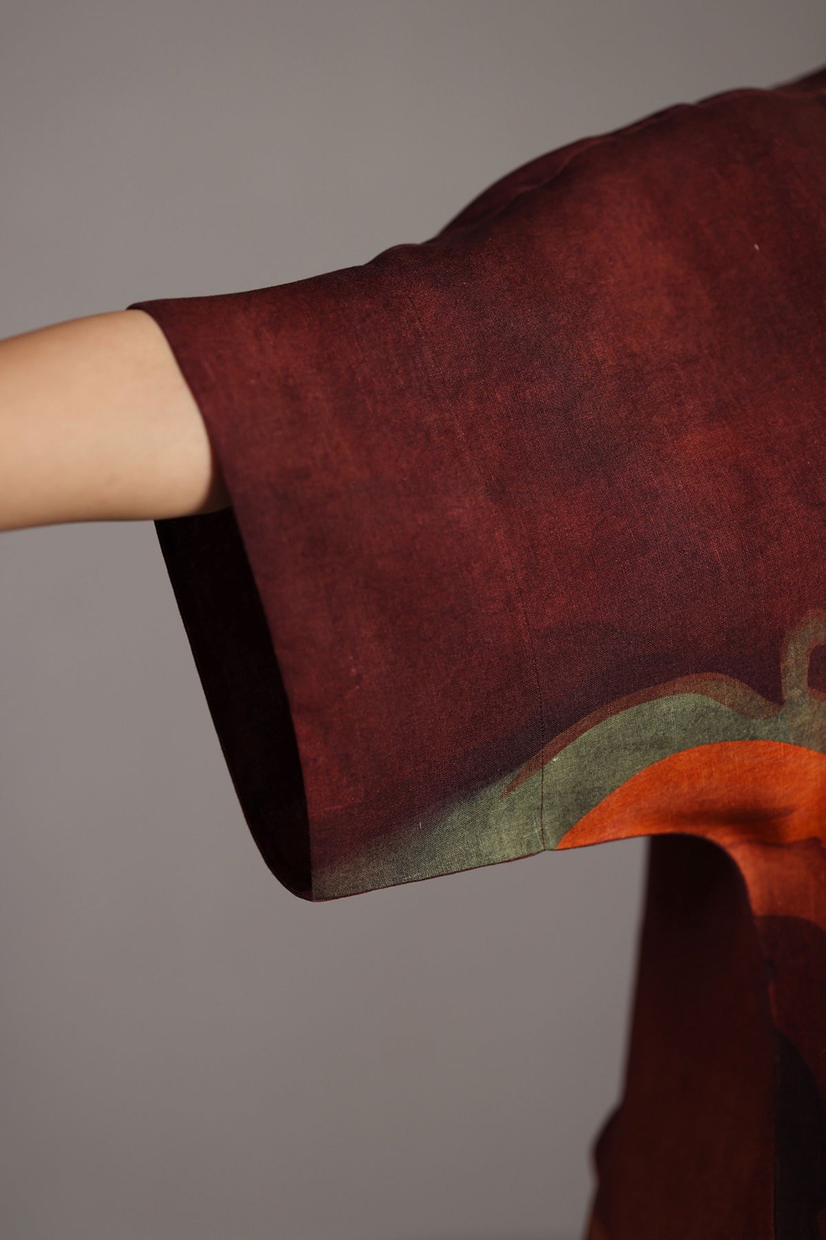 Brown and Ochre Long Dress