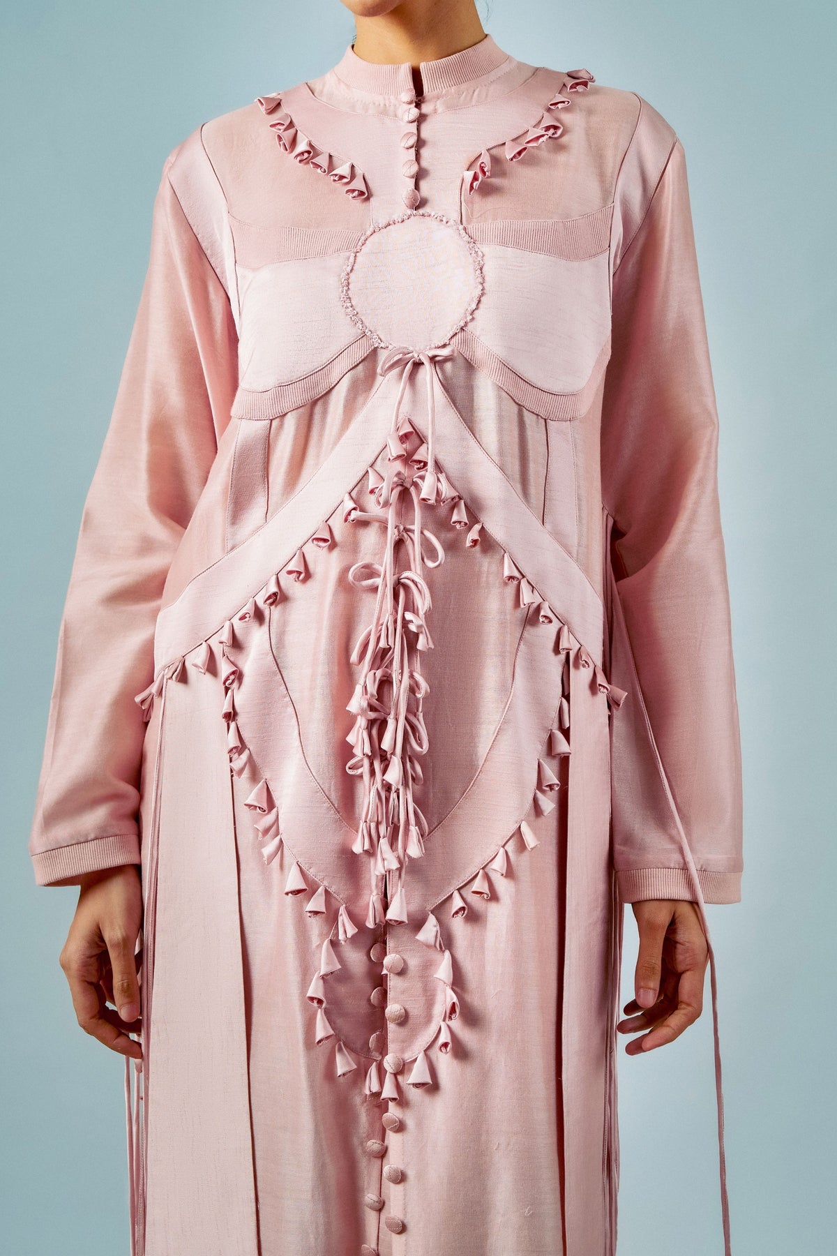 Pink Ornament Tassels Tunic Set