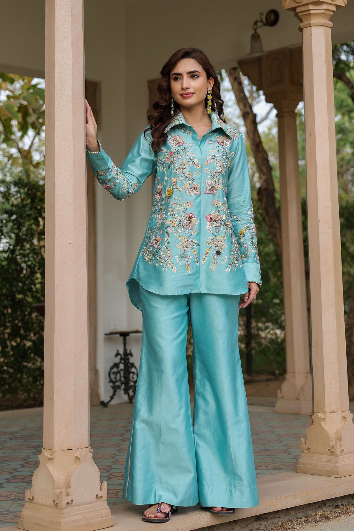 Gulzar Blue Jaal Co-ord Set