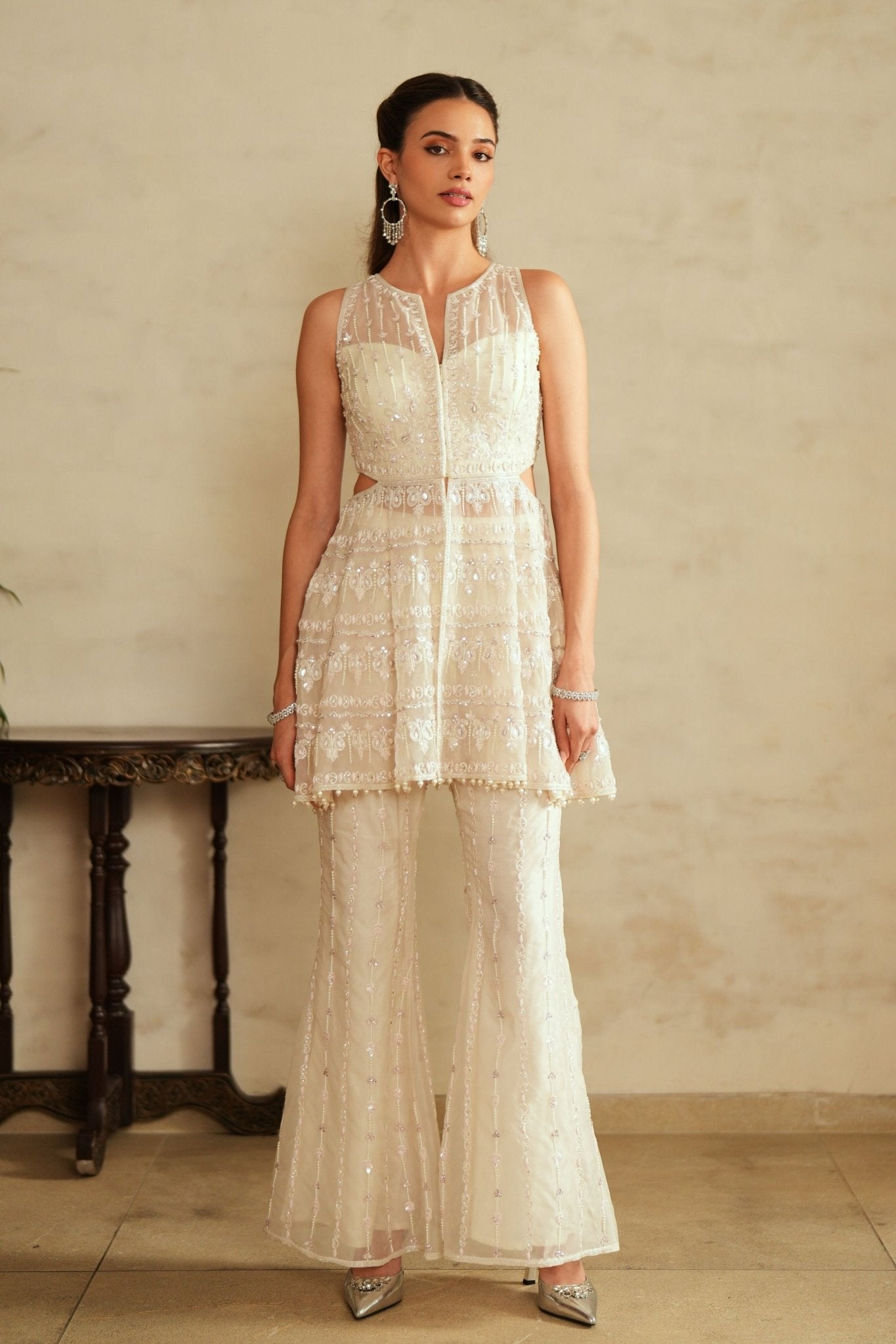 Ivory Sharara Set - Saisha By Charu Arora - Elahe