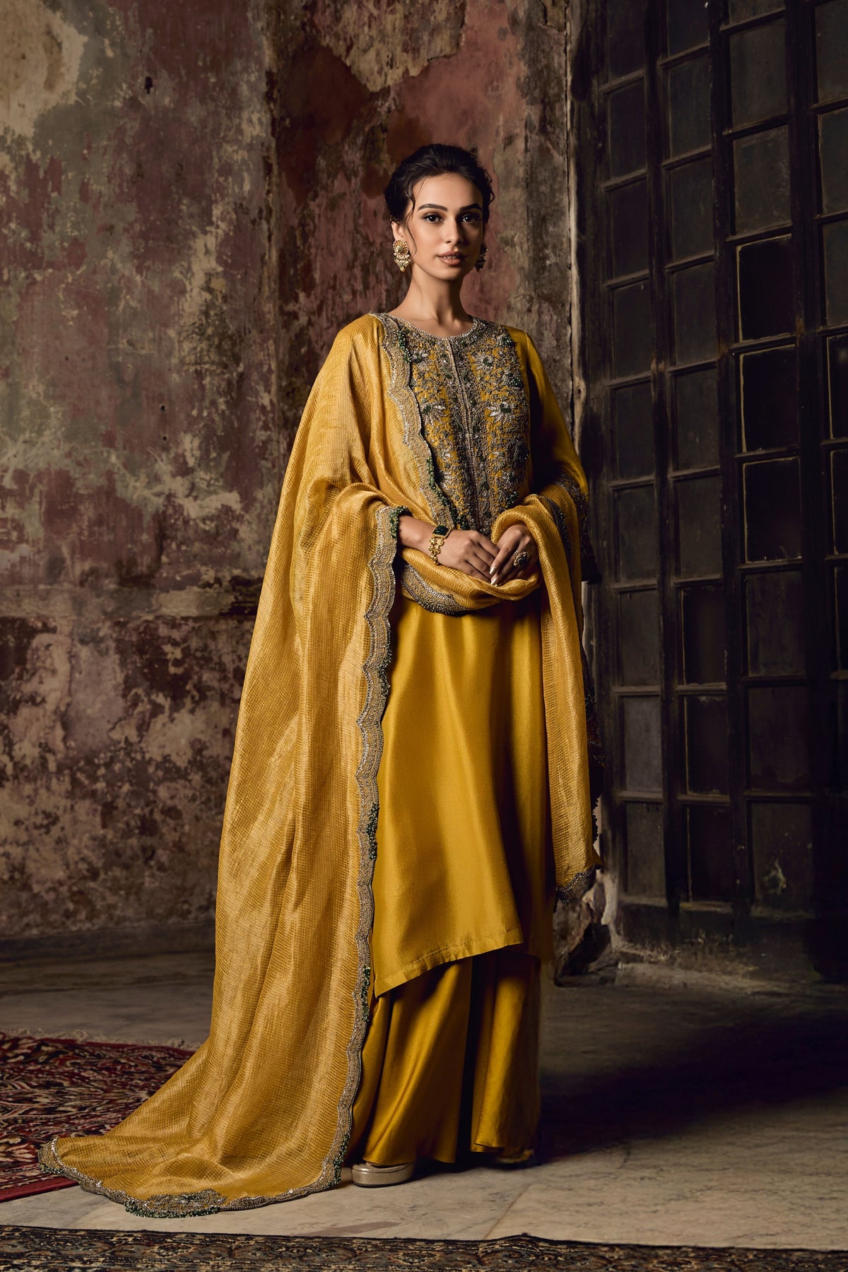 Mustard Sharara Set