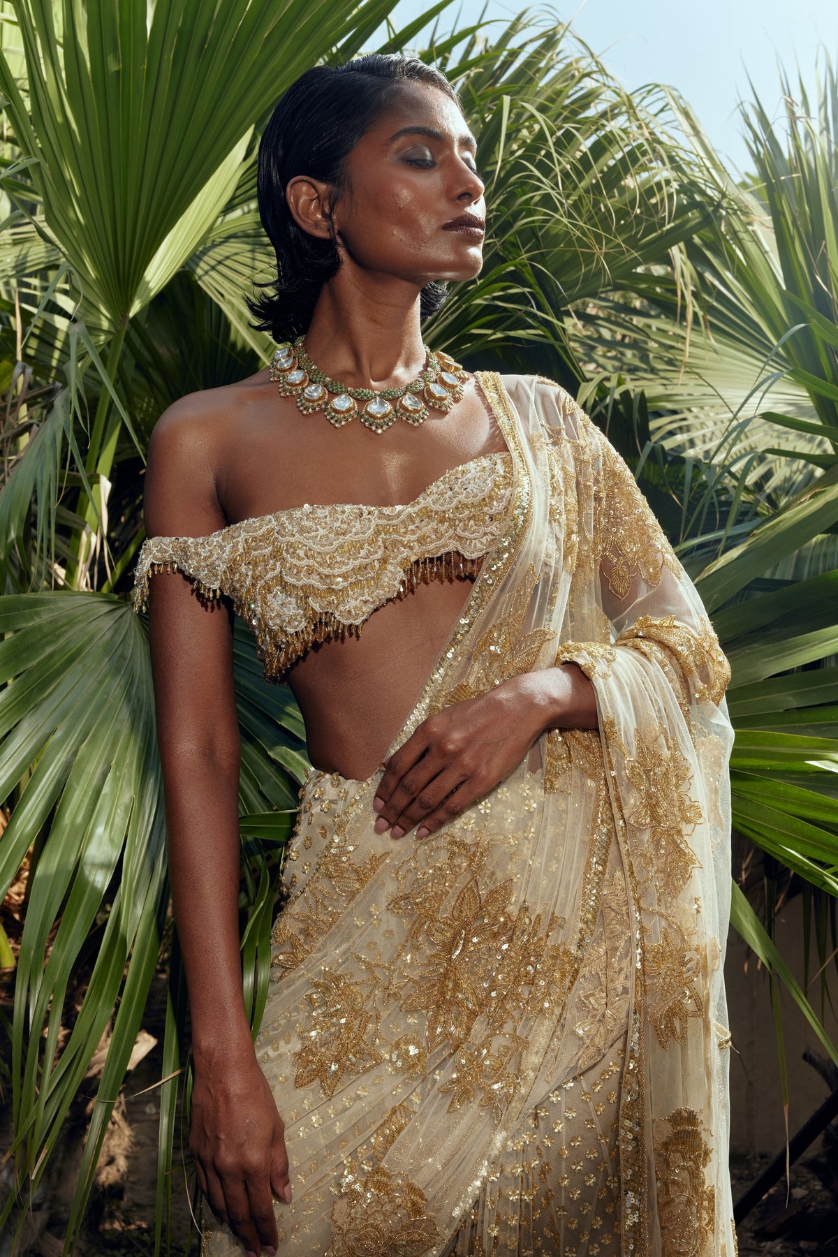 Sitara Palam Lehenga Saree Set