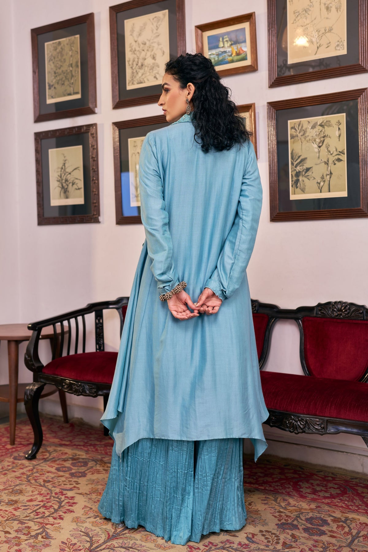 Blush Floral Handwork Kurta Set