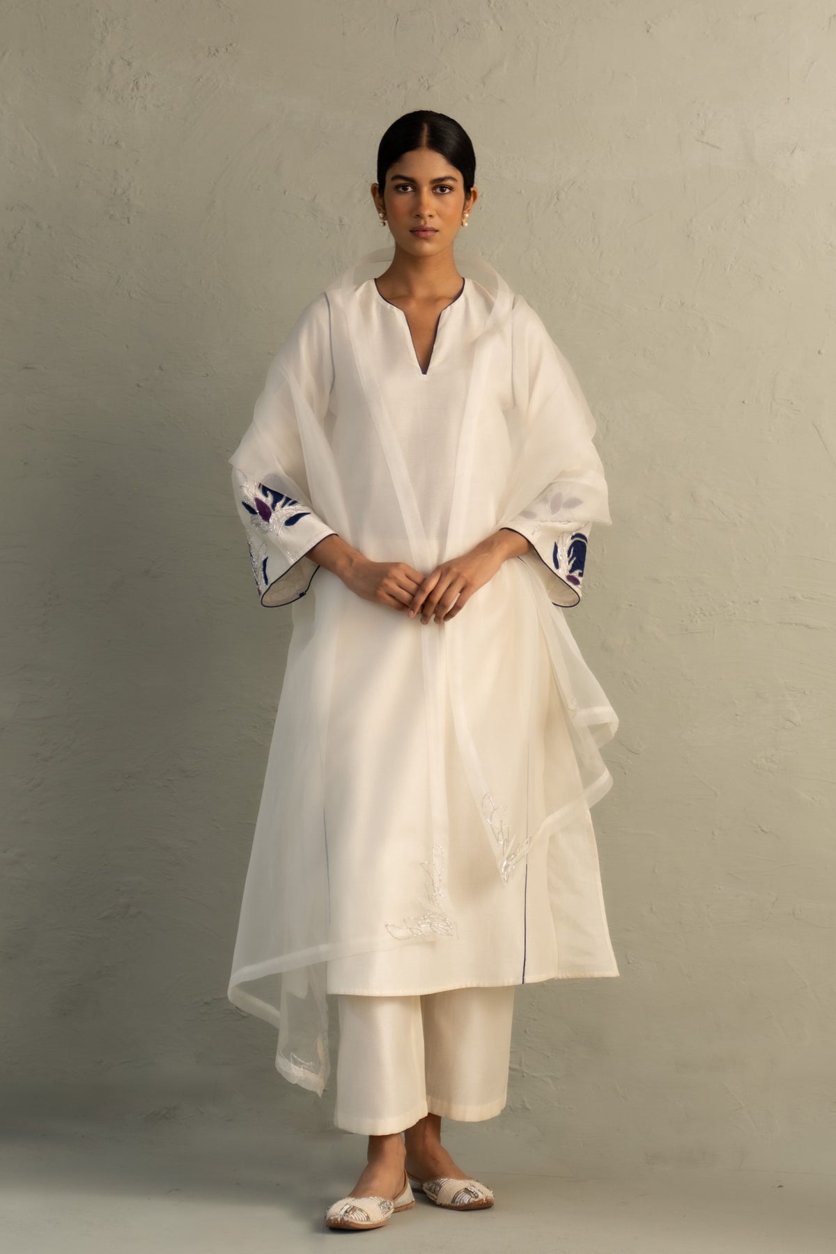 Blue Edit Lotus Kurta Set