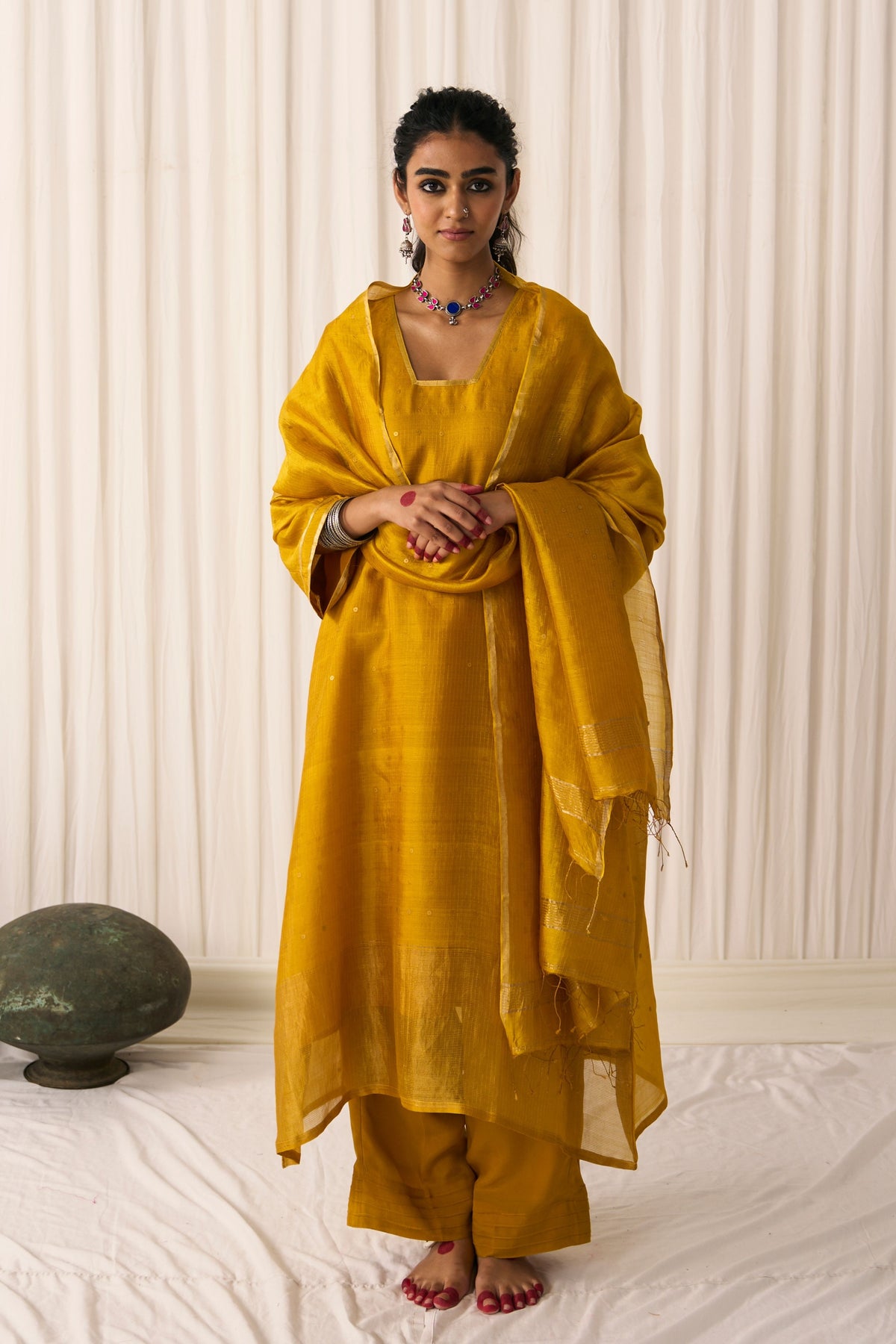 Farah Yellow Kurta Set