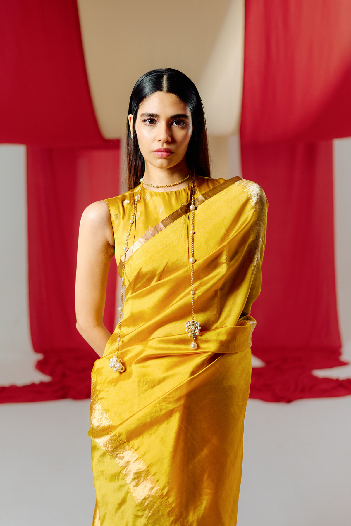 Yellow Silk Handwoven Saree