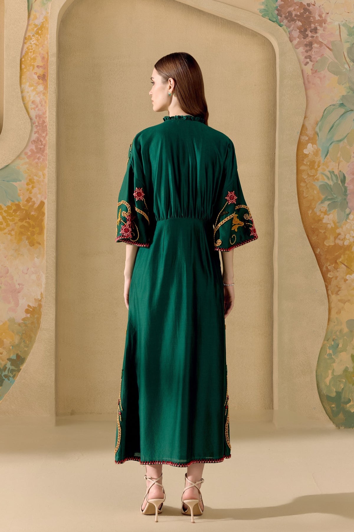 Emerald Green Mosaic Shirt Dress