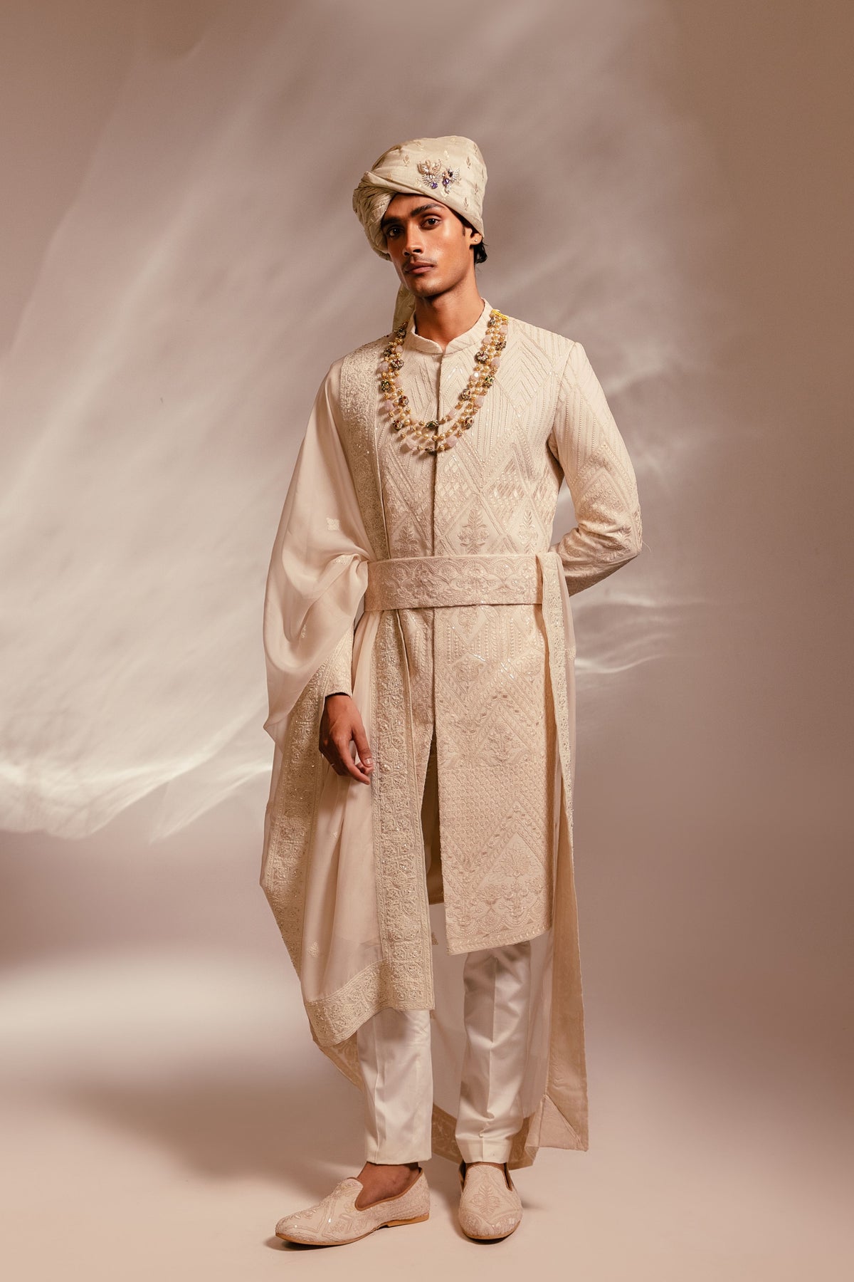 Silent Ivory Sherwani Set