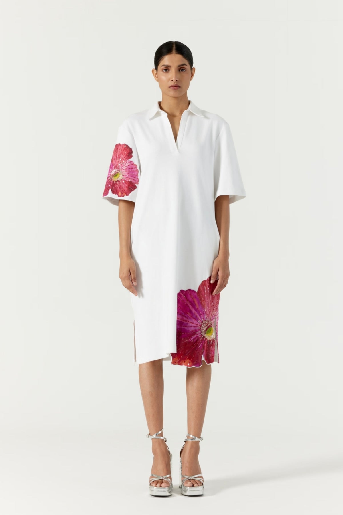 Pansy White Polo Dress