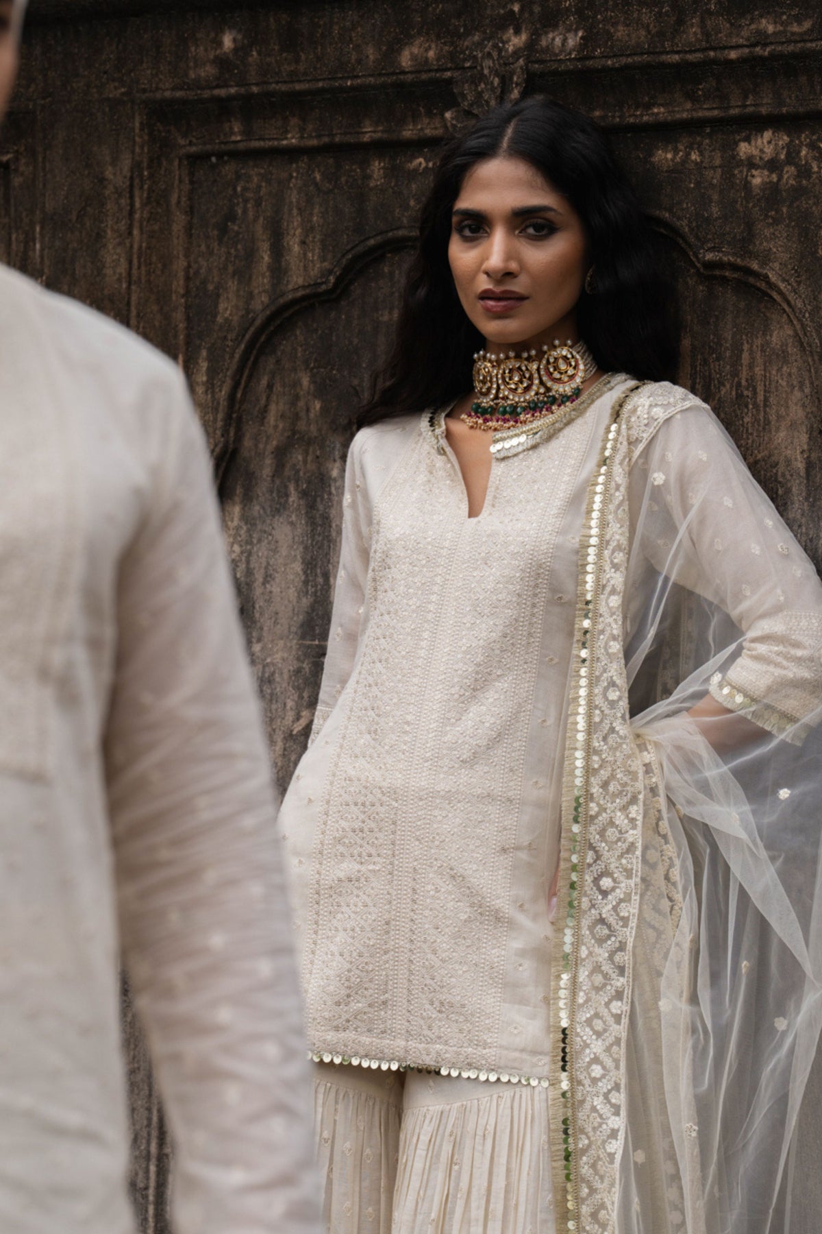 Off White Sharara Set